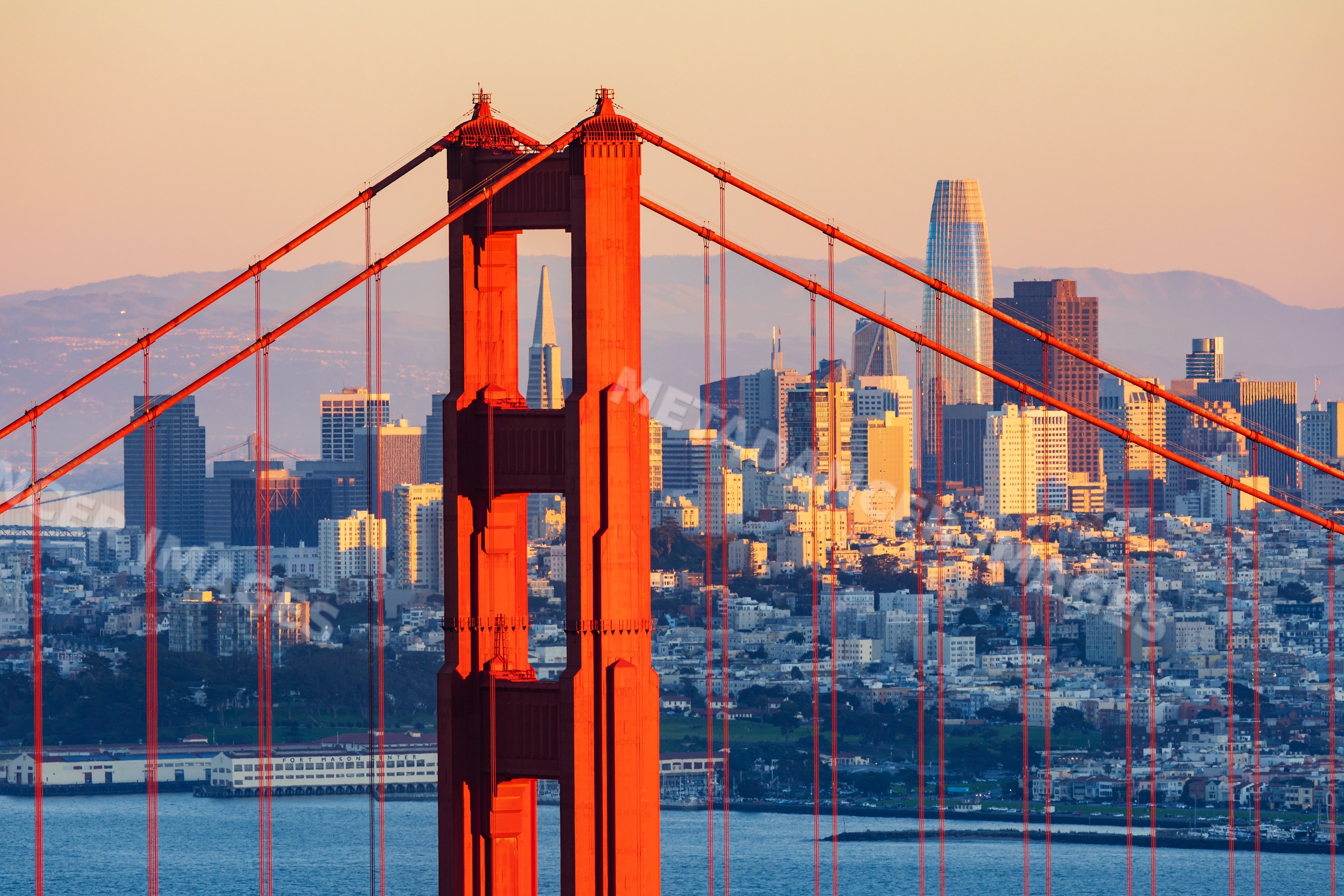 Golden Gate Bridge and Downtown San Francisco from Marin Headlands
