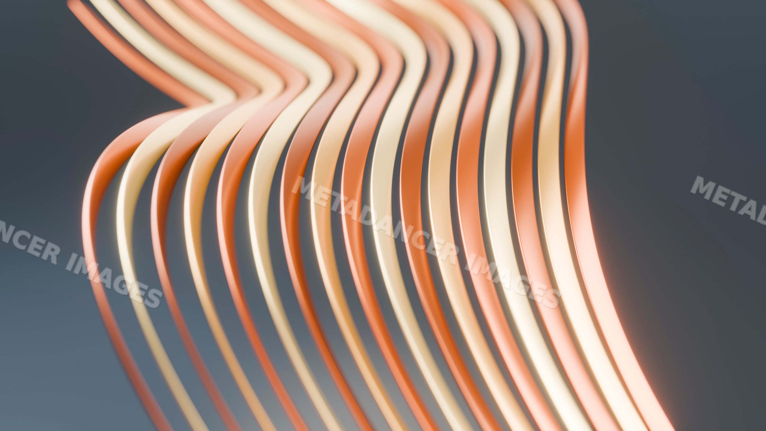 Abstract illustration of smooth orange and cream curved lines wave