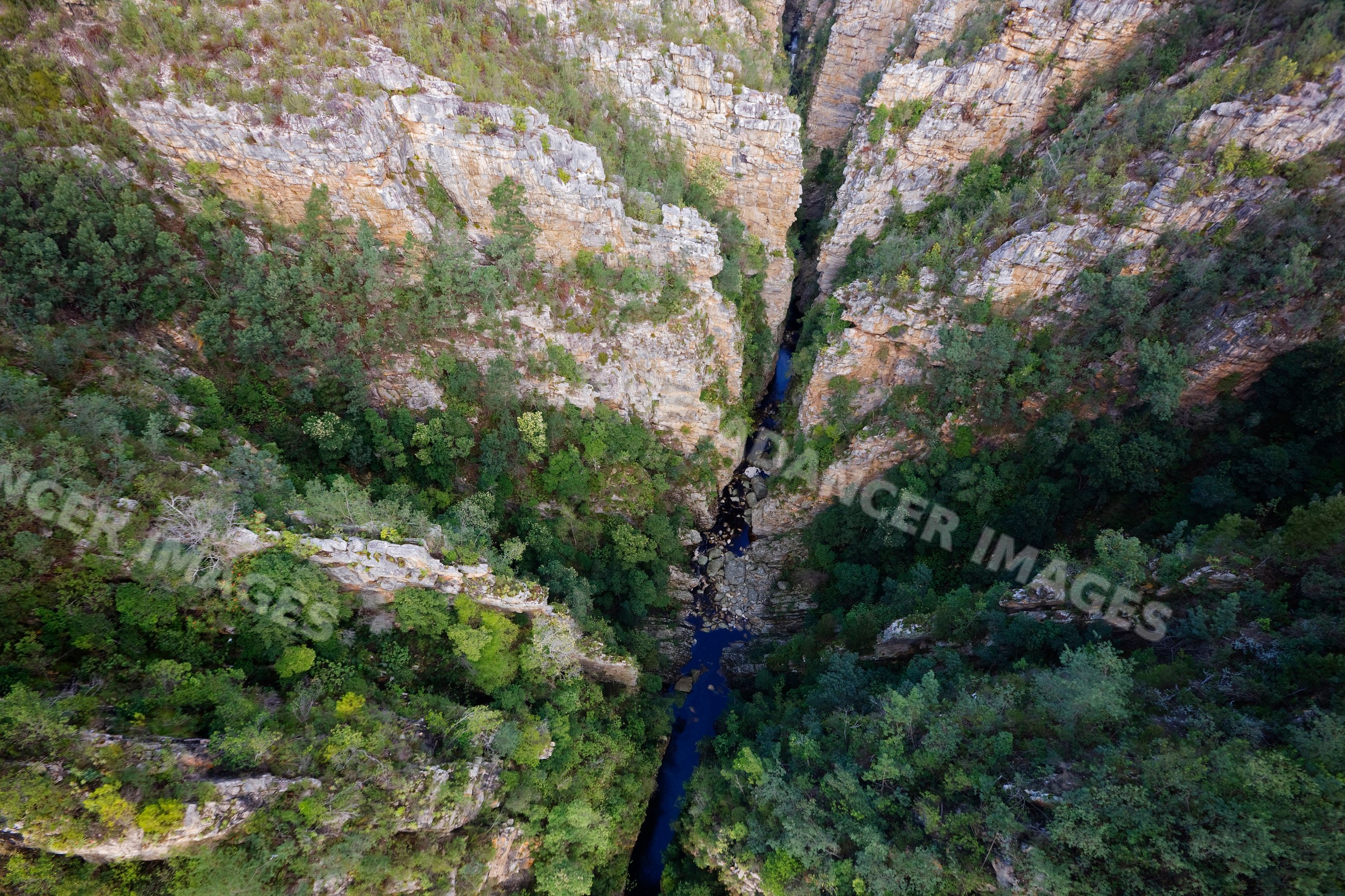 Aerial view of storm's river gorge, south africa