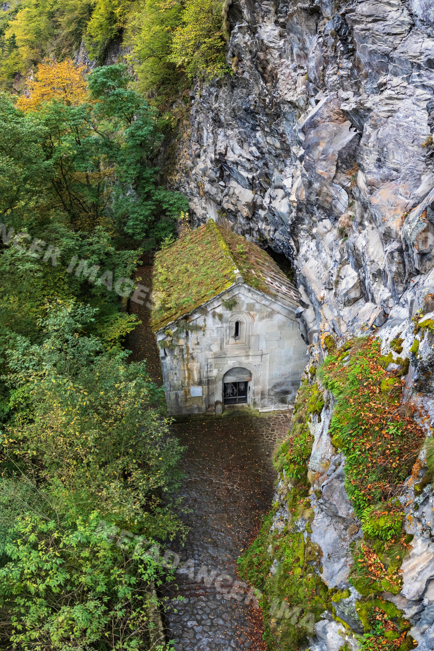 Daba st george's church built into rock cave in daba, Georgia