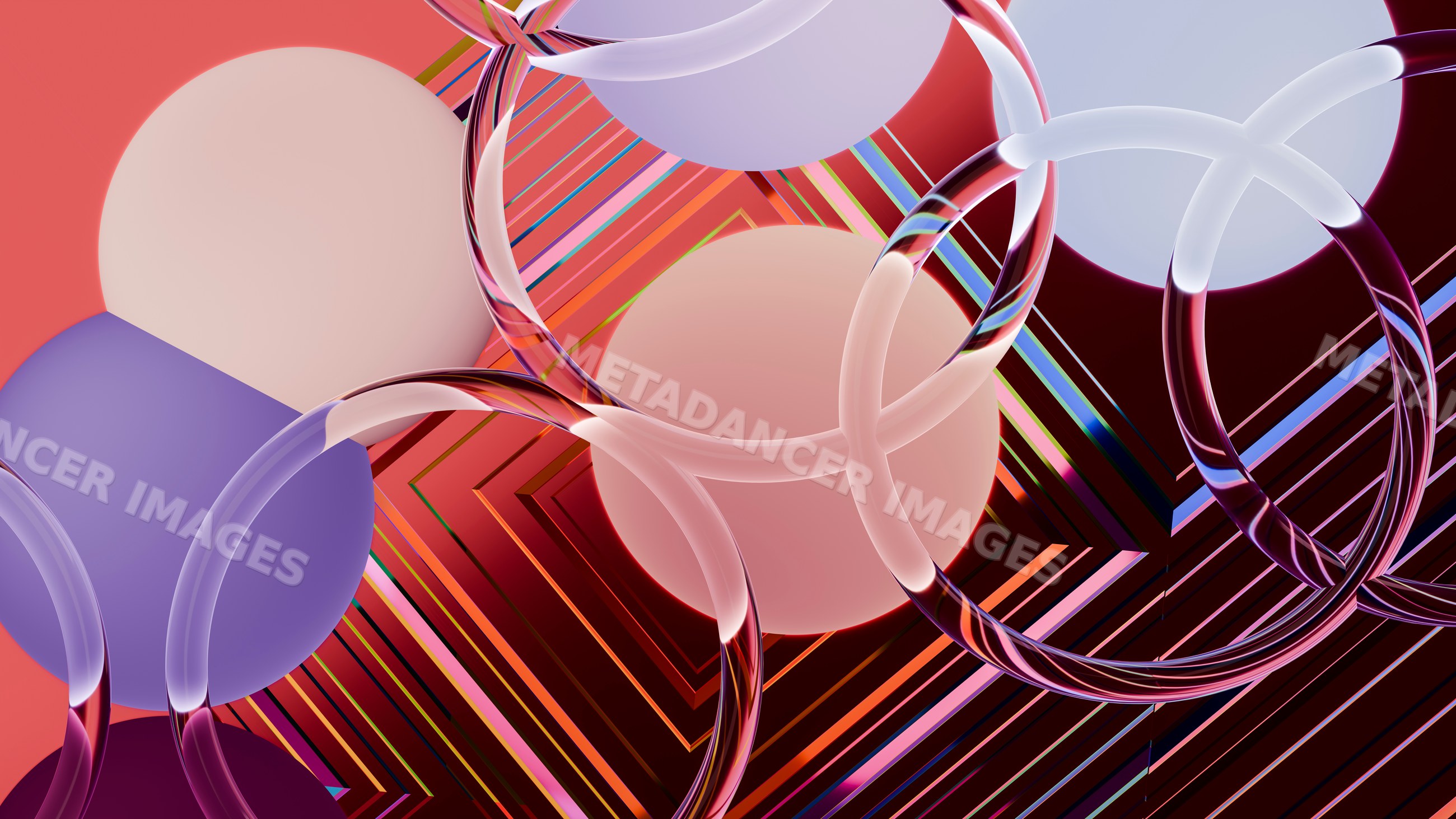 Abstract digital illustration with overlapping circles and transparent