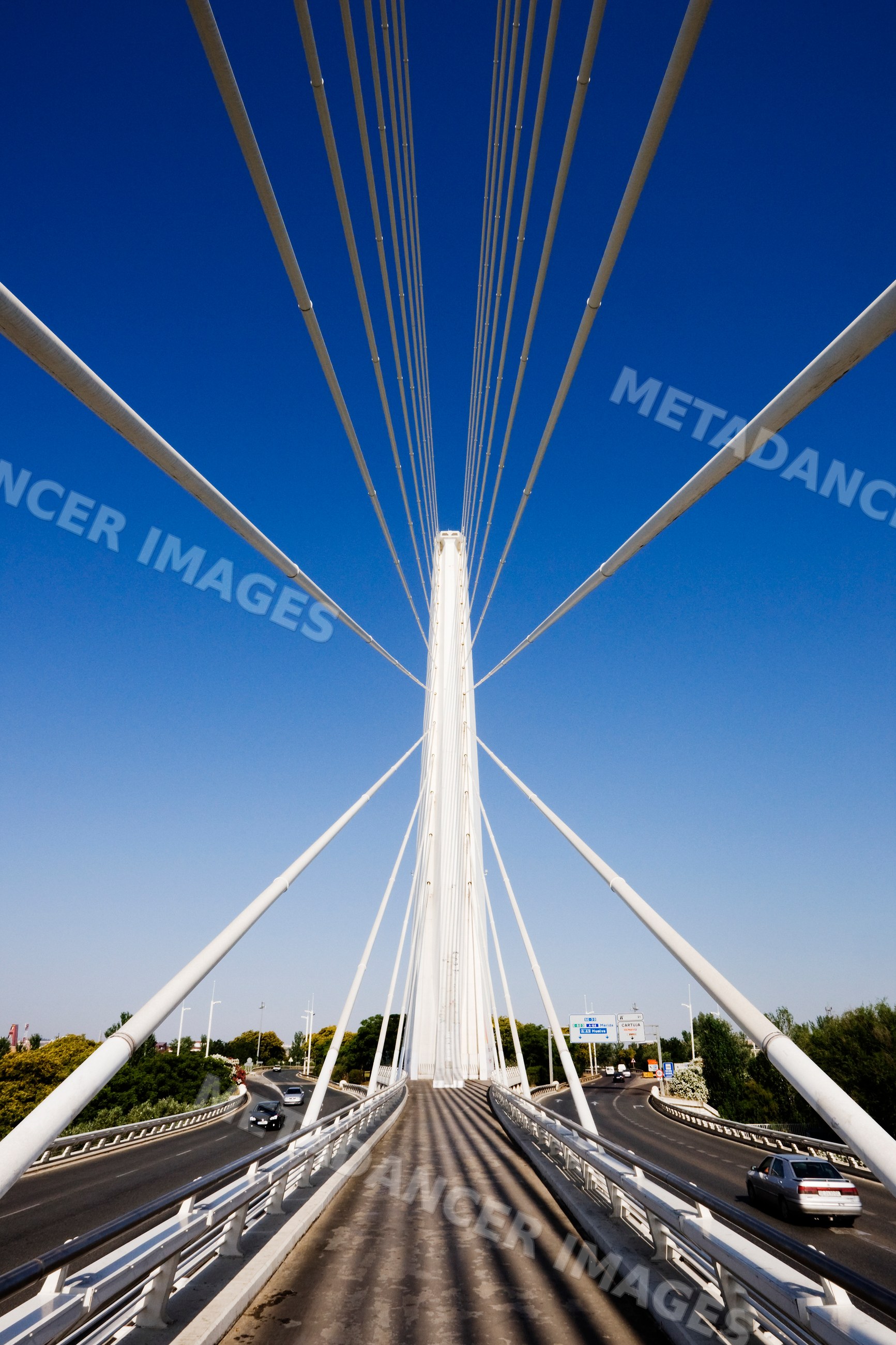 Puente de alamillo cable-stayed bridge carrying traffic andalucia