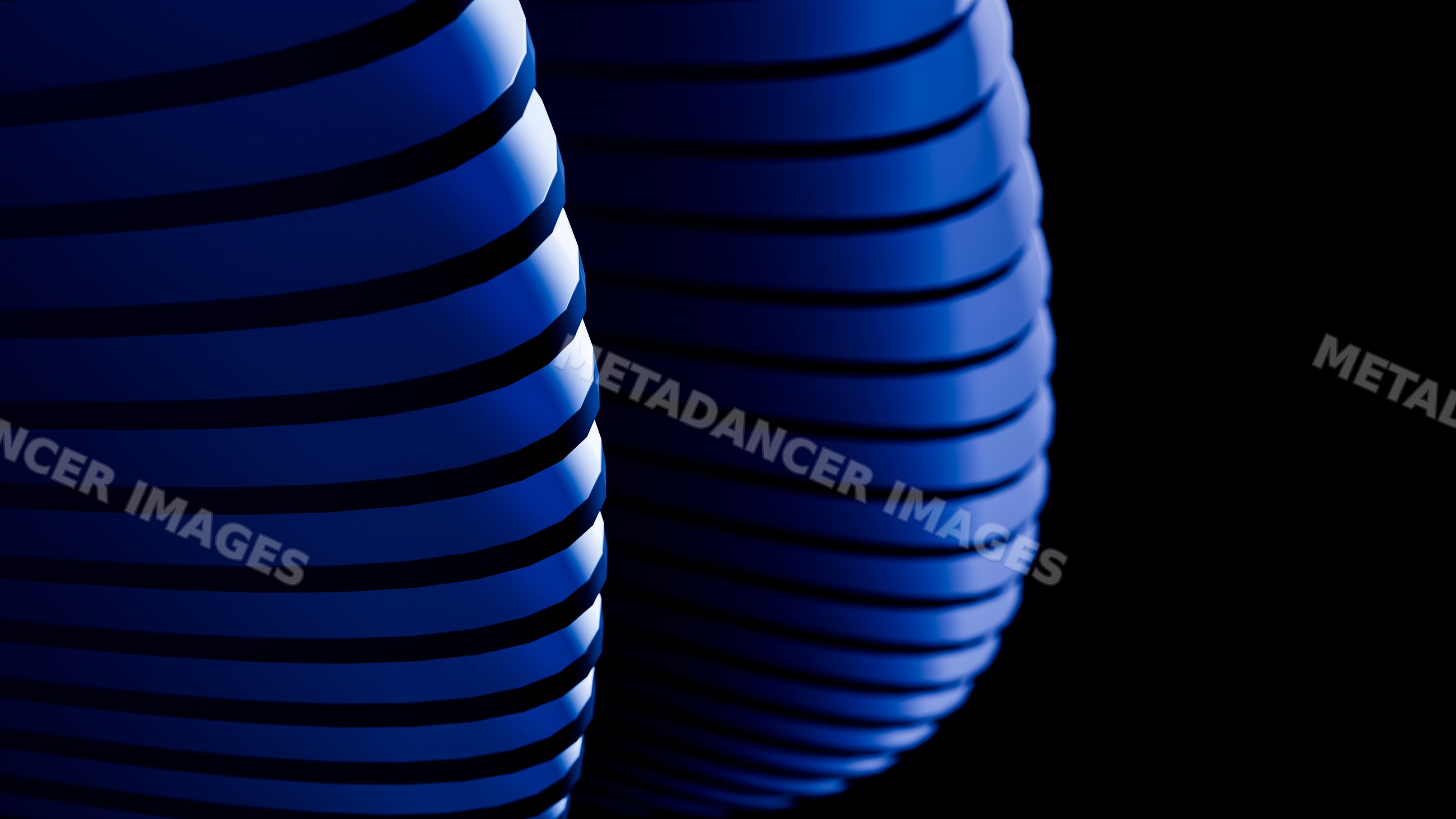 Abstract blue striped curved shapes