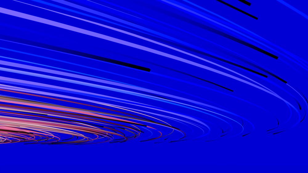 Abstract digital art with dynamic blue and purple curved lines swirl