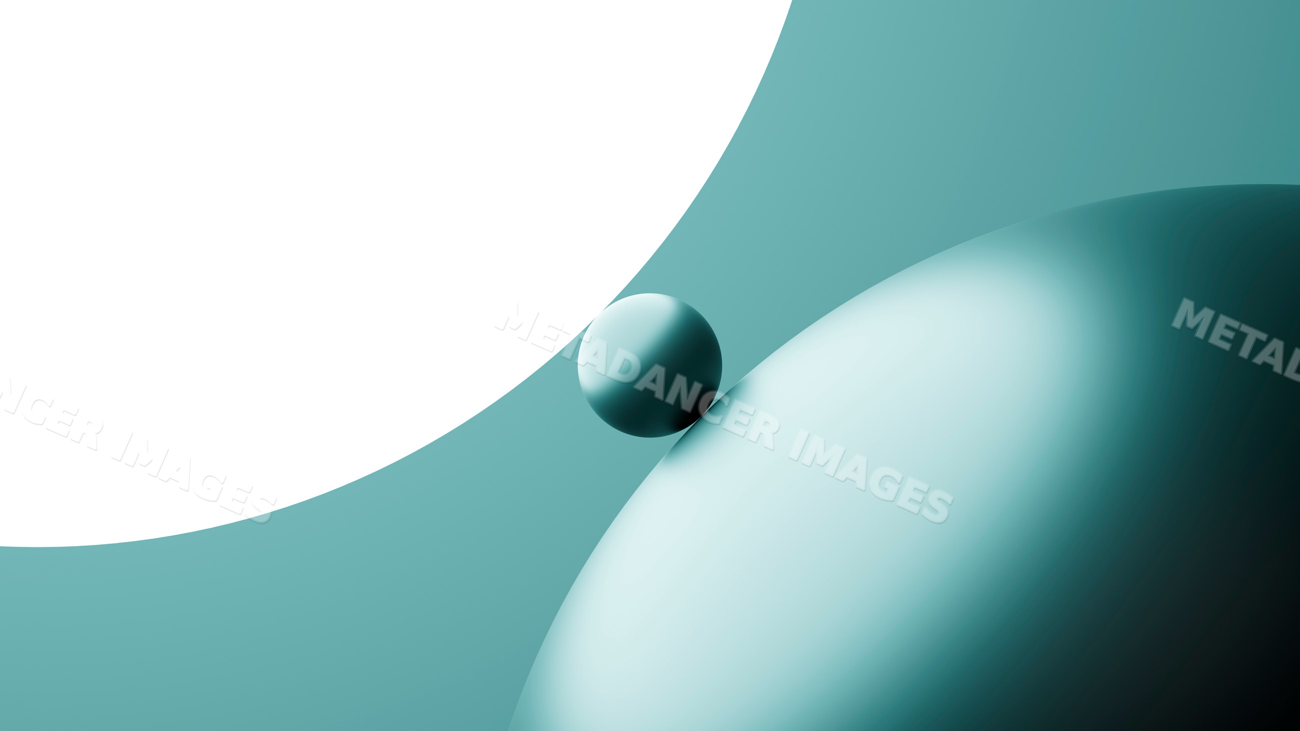 Abstract digital illustration of two teal spheres with gradient