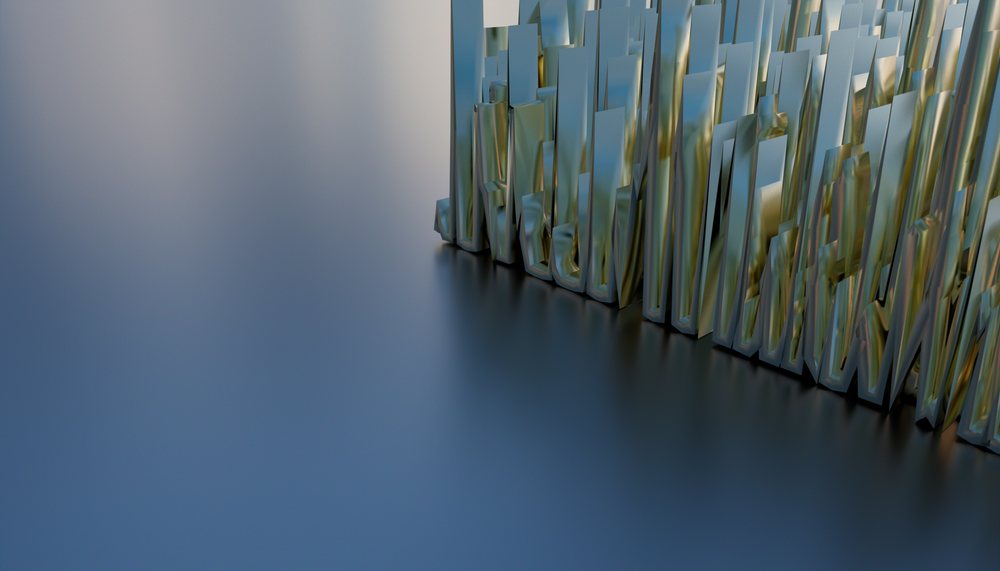 Close-up of an abstract metal structure with vertical spikes