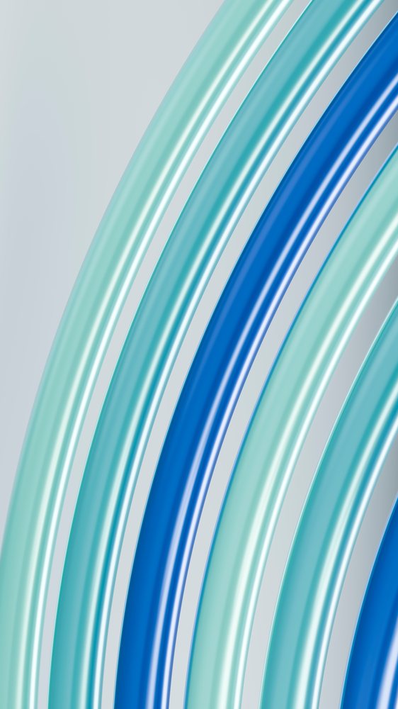 Abstract illustration of shiny curved blue and cyan lines