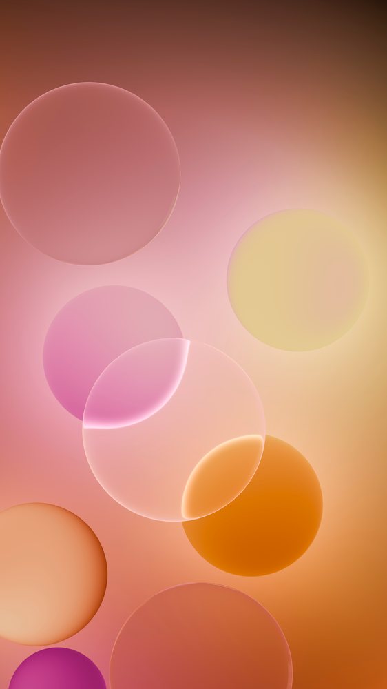 Abstract digital illustration of colorful translucent glowing circles
