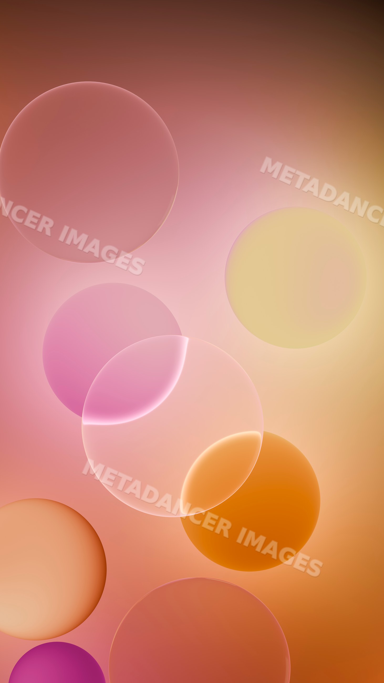 Abstract digital illustration of colorful translucent glowing circles