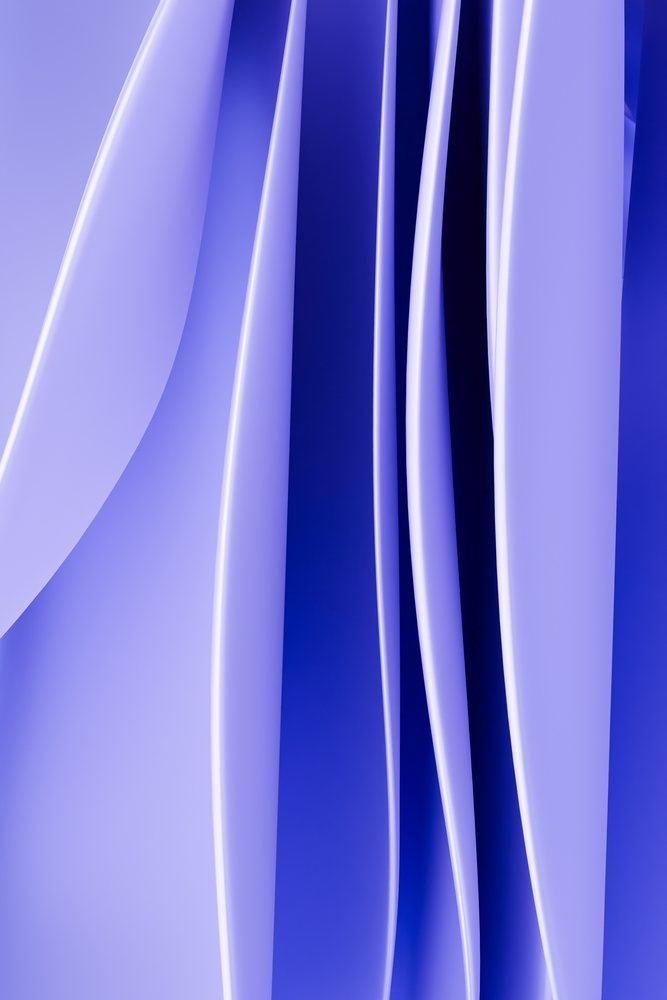3d digital render of flowing abstract blue shapes with smooth curves