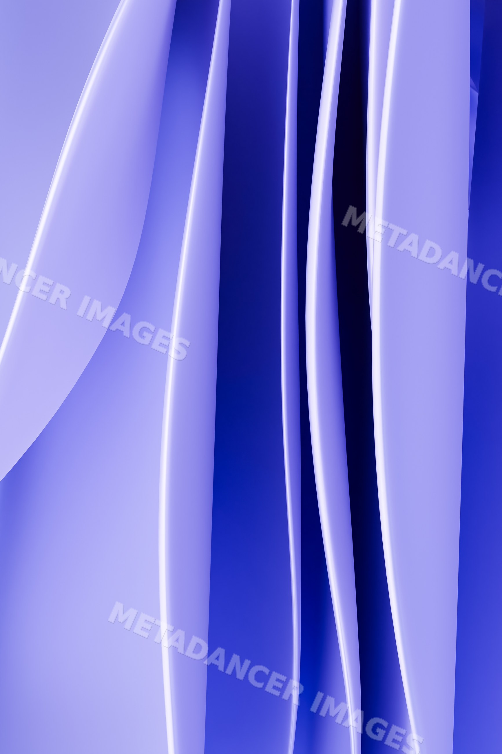 3d digital render of flowing abstract blue shapes with smooth curves