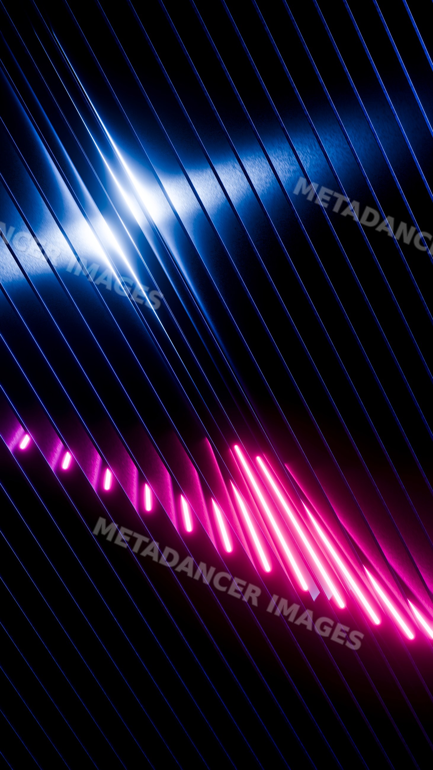 Abstract pattern of glowing blue and pink neon lights