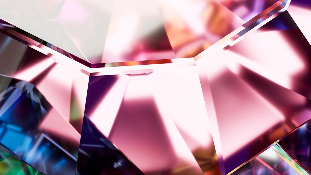 Abstract digital illustration of colorful geometric crystal prism