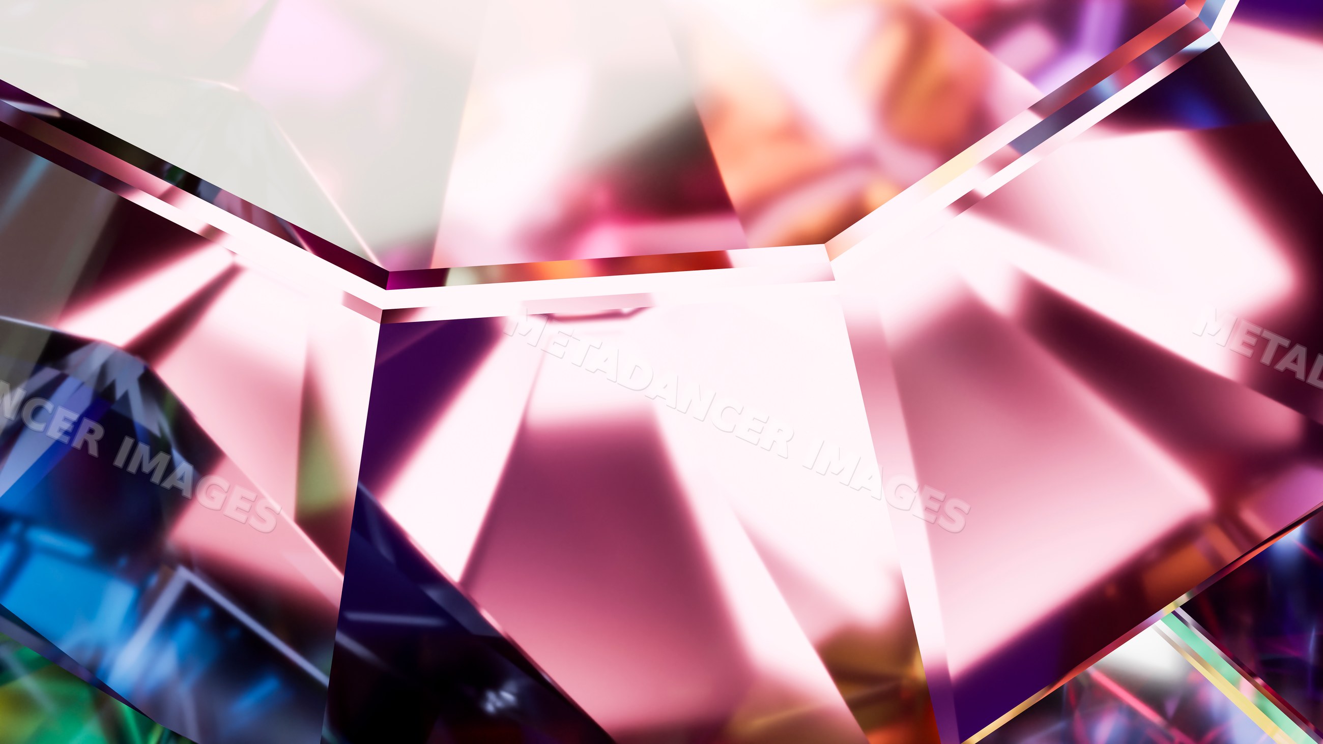 Abstract digital illustration of colorful geometric crystal prism