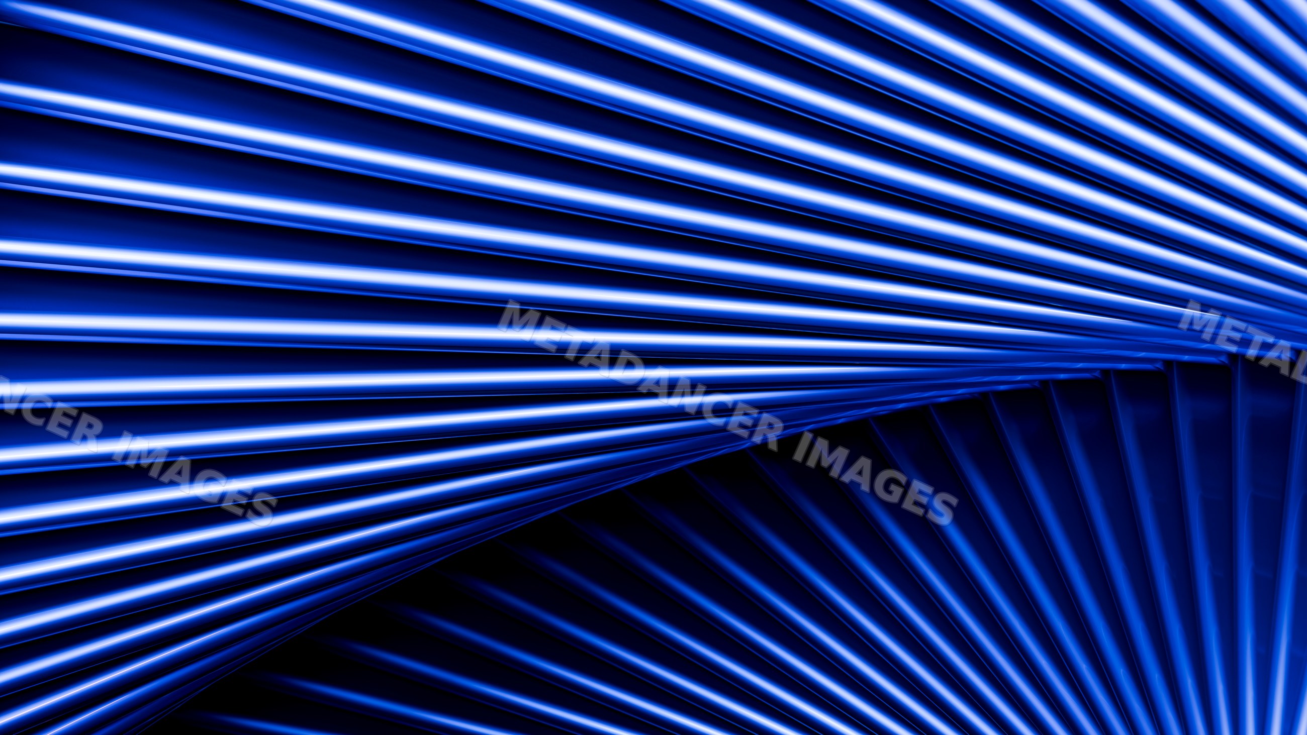 Abstract blue curved lines forming symmetrical wave pattern