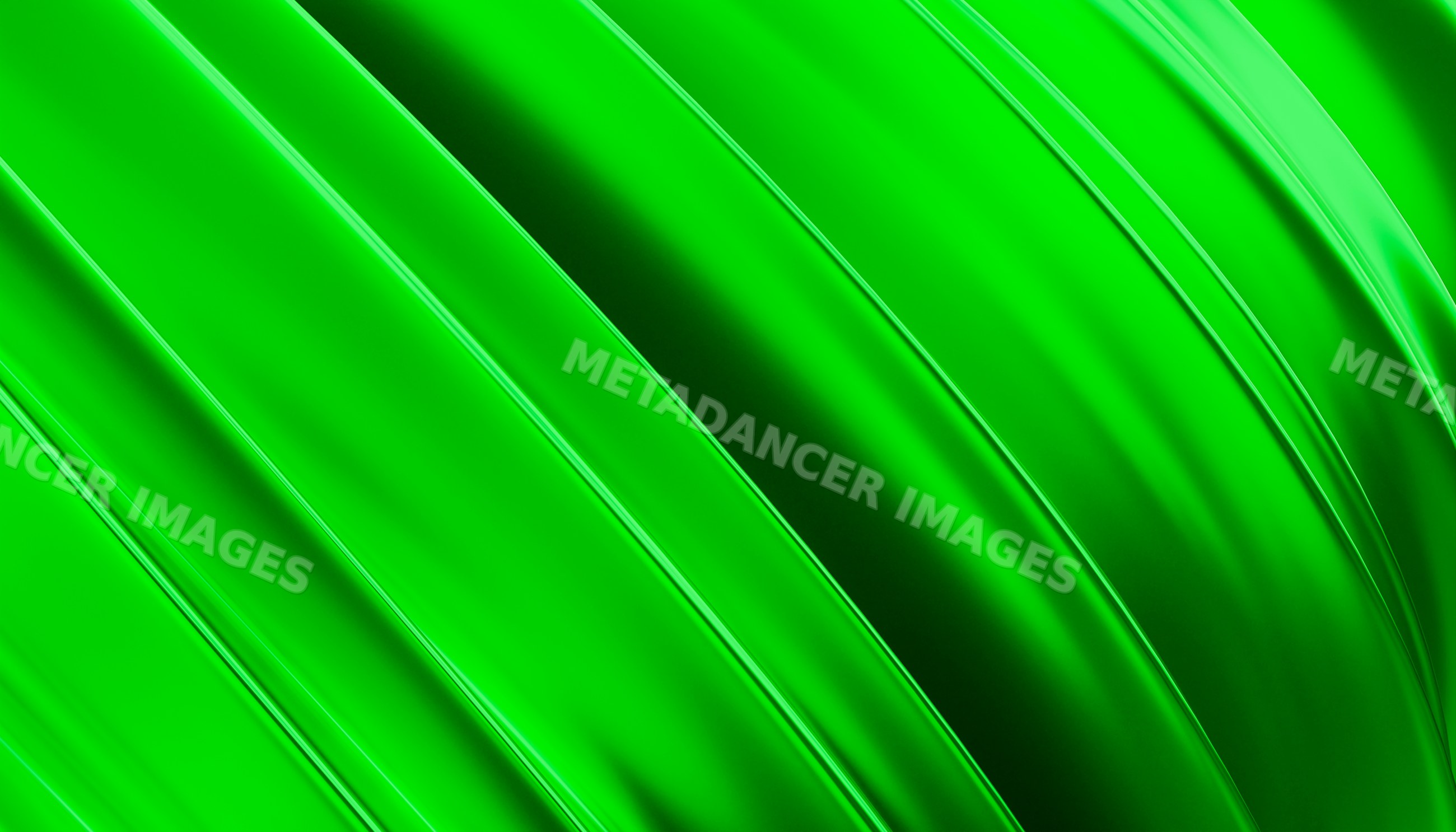 Abstract green fluid waves with smooth curves and shiny texture