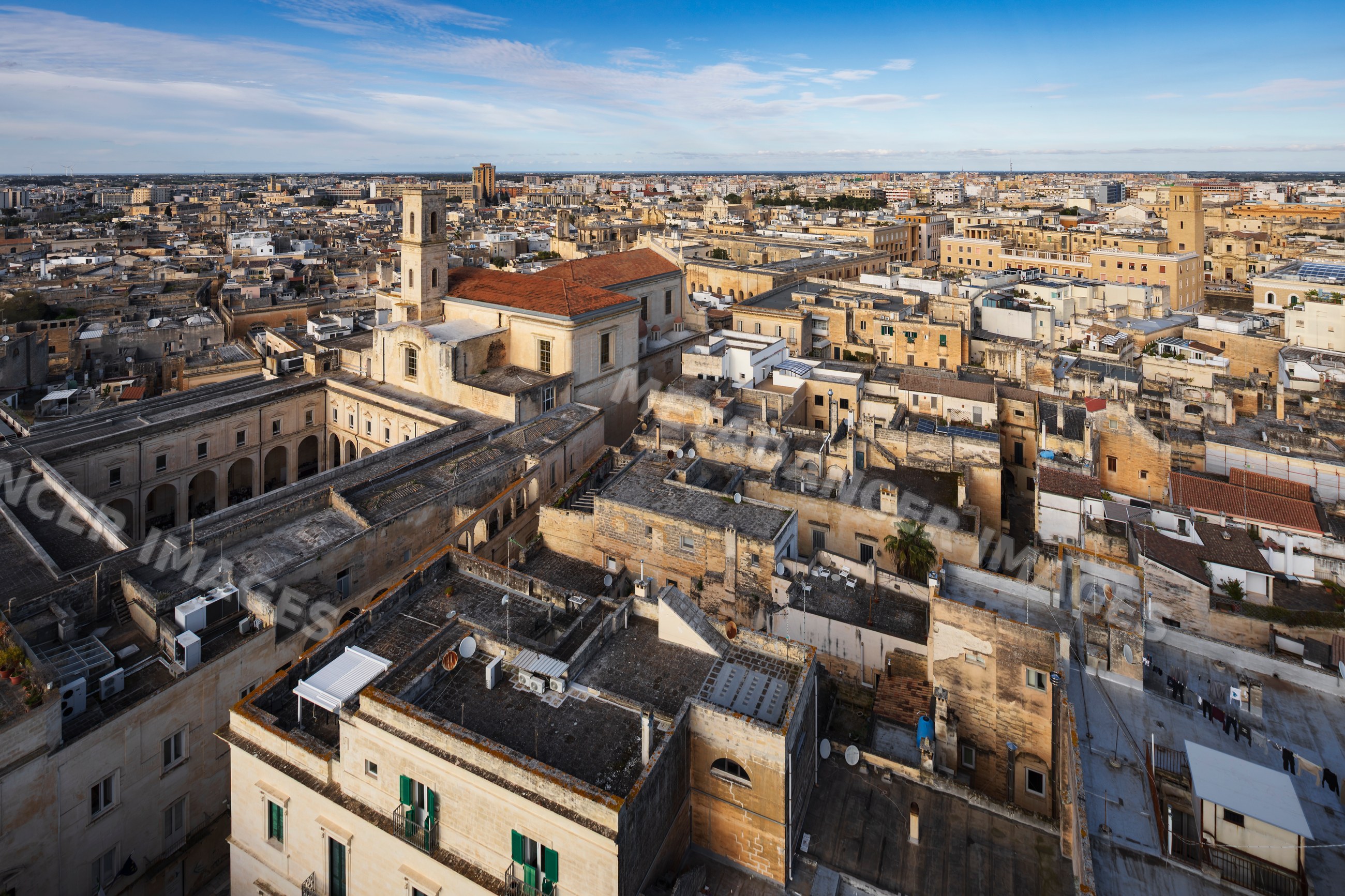 View from the Campanile of the Duomo di Lecce looking east