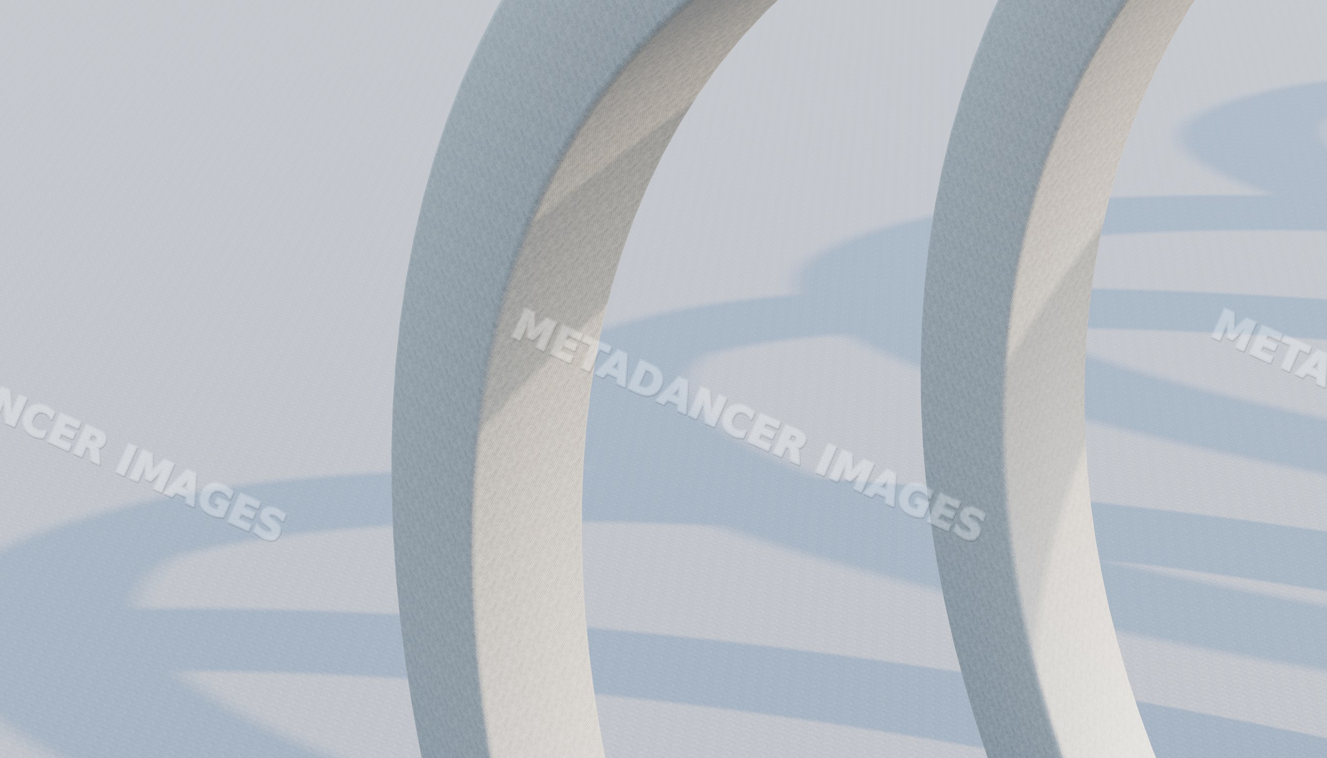 Abstract white curved arches casting soft shadows in minimalist design