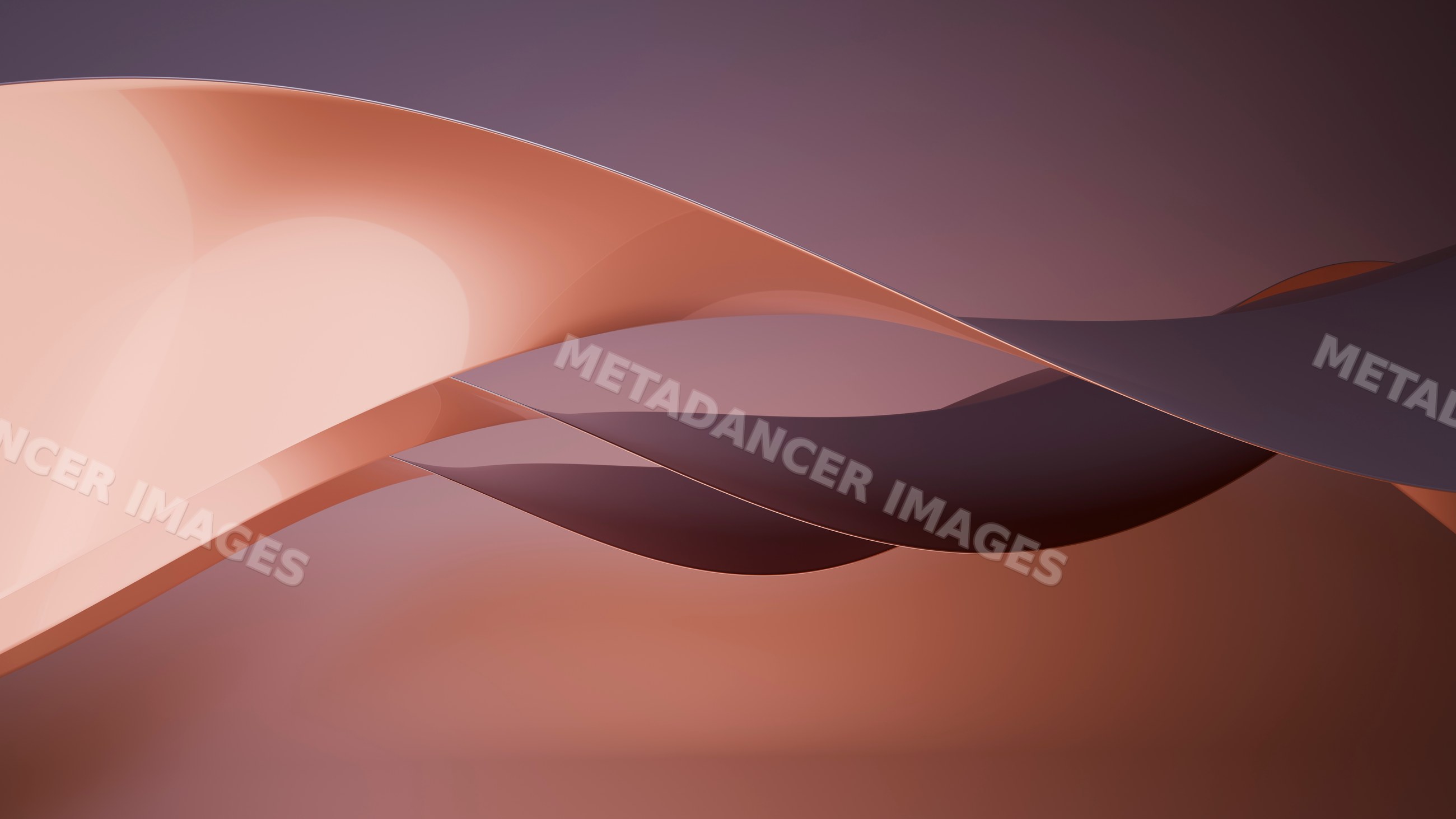 Abstract smooth flowing orange and purple curved shapes illustration