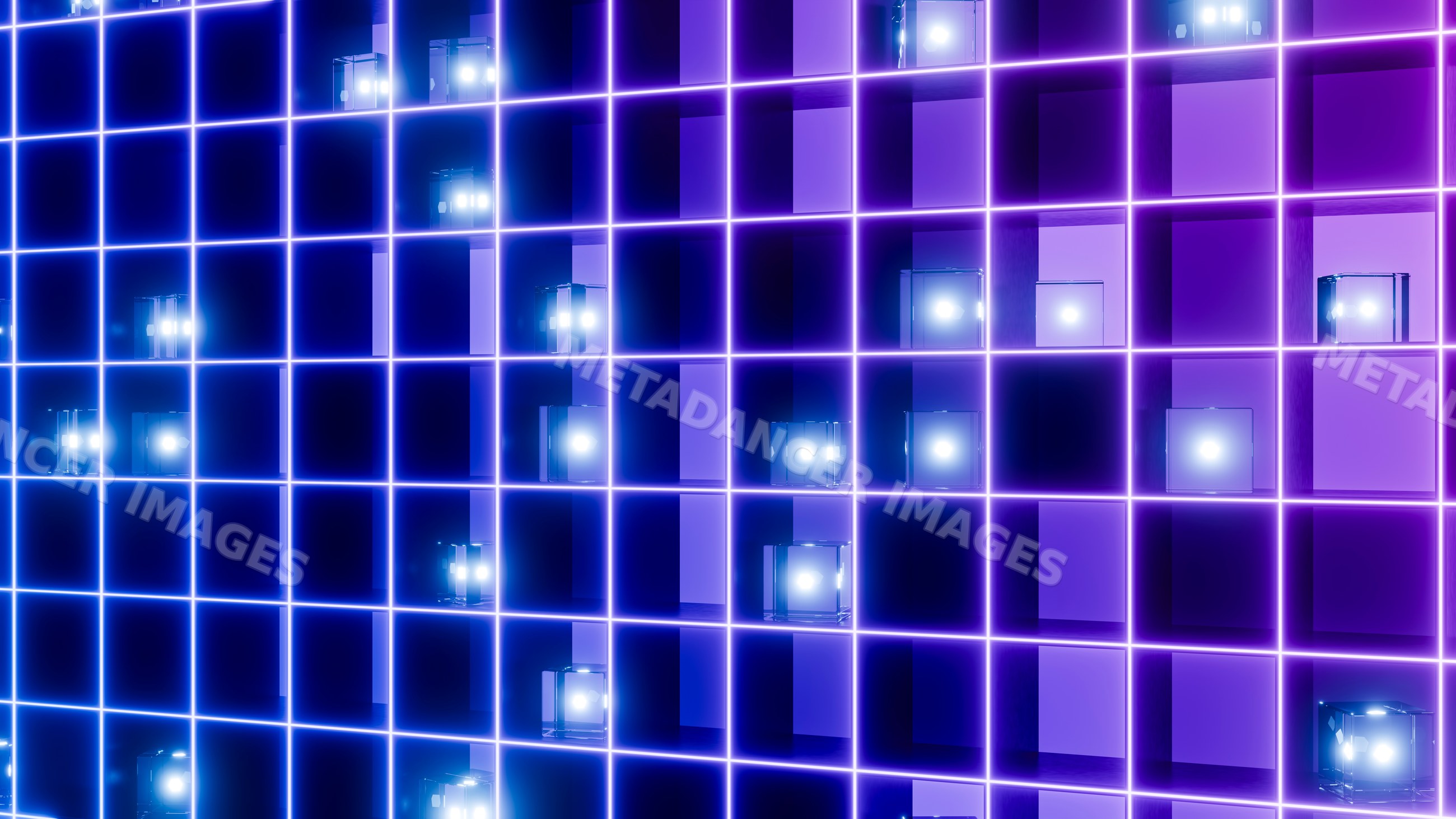 Futuristic digital art featuring glowing grid and illuminated