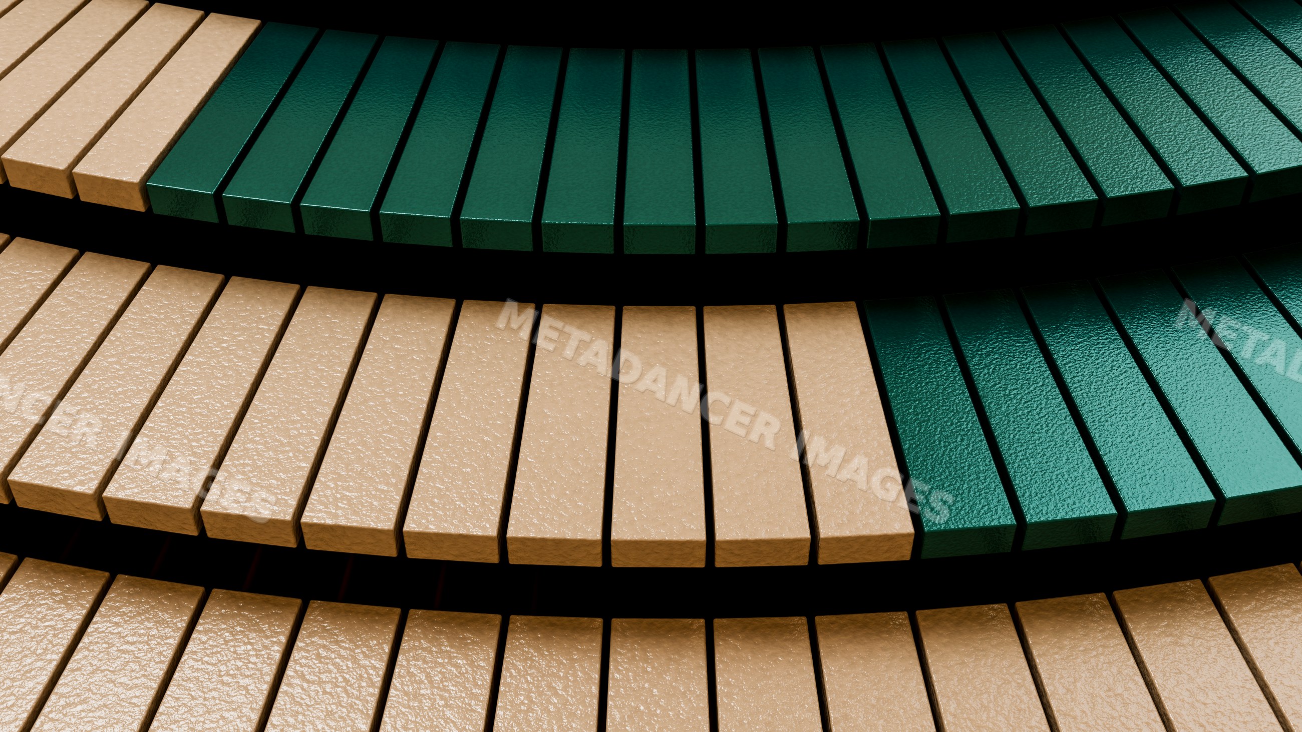 Close-up of keyboard with green and beige keys