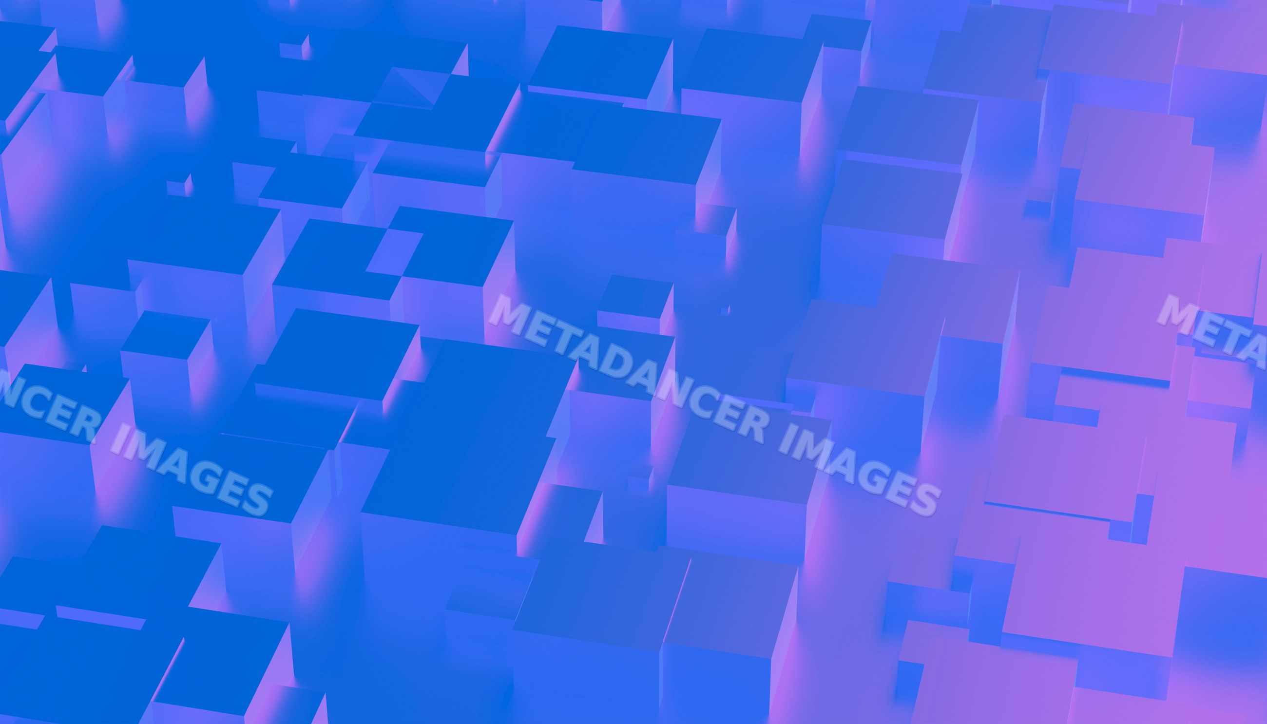 Abstract 3d cubes with purple and blue gradient lighting