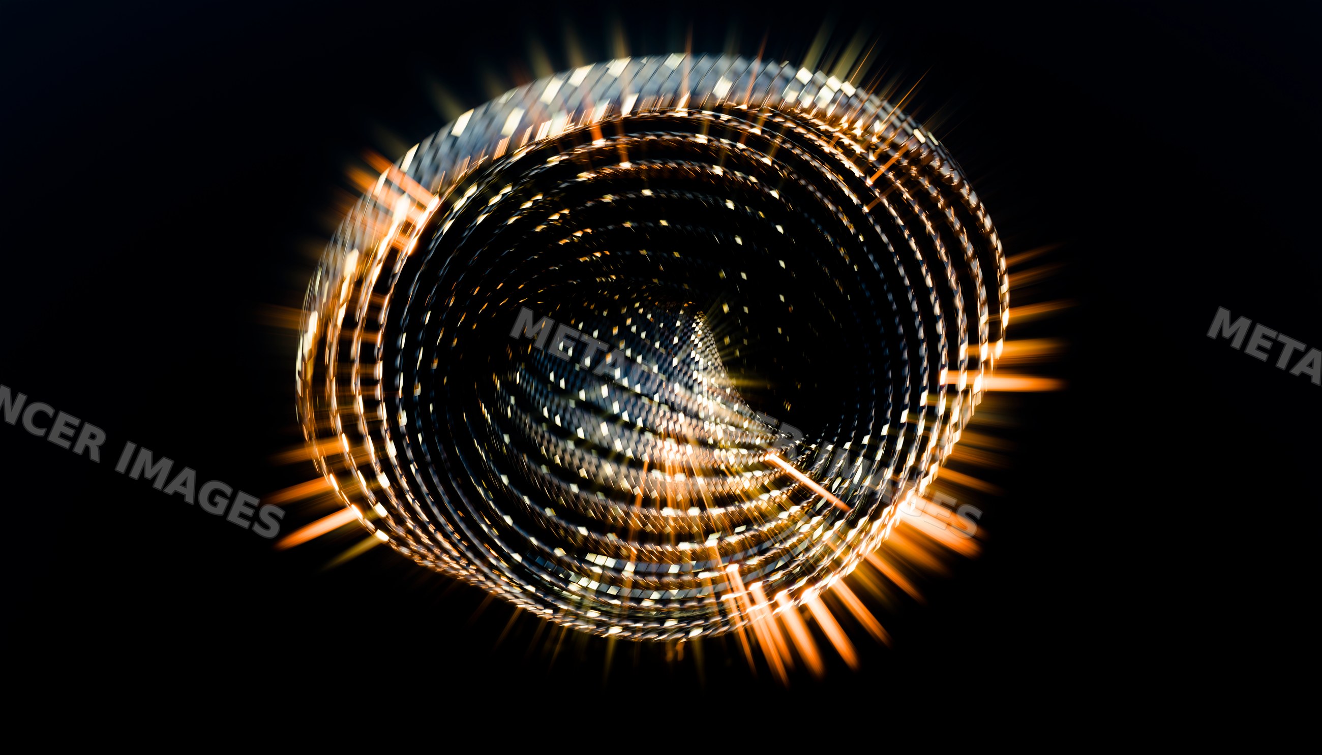 Abstract digital 3d illustration of a glowing spiral shape