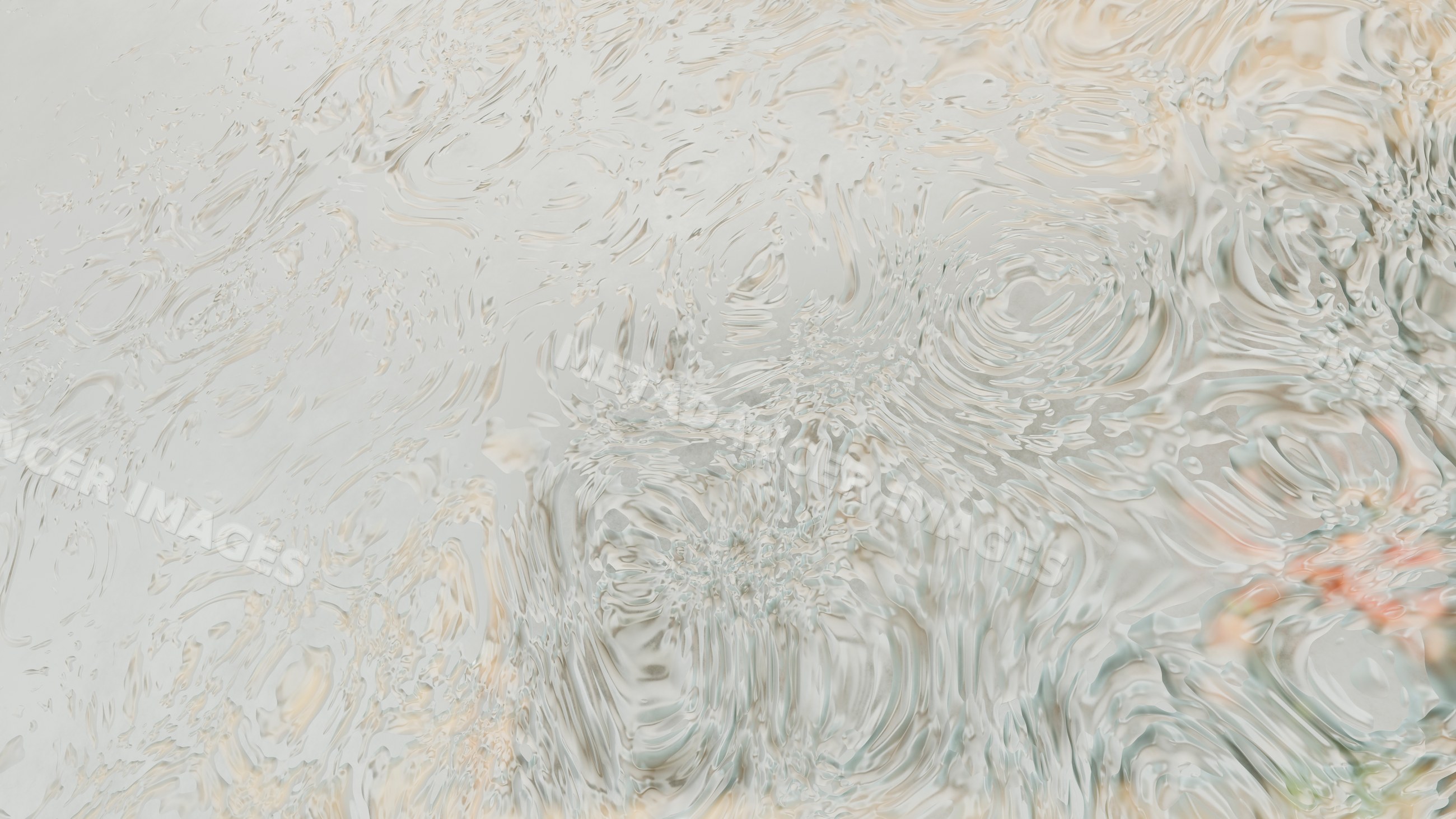 Water droplets and ripples on wet surface with rainwater
