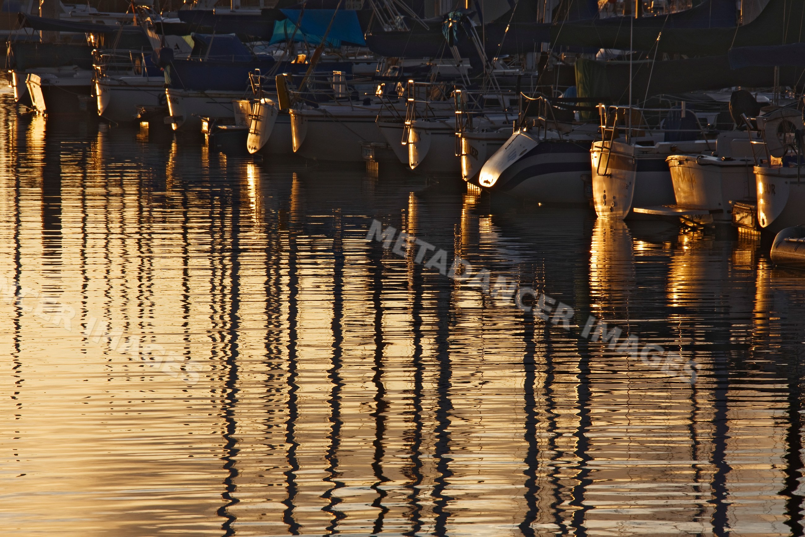 Boats moored at marina california