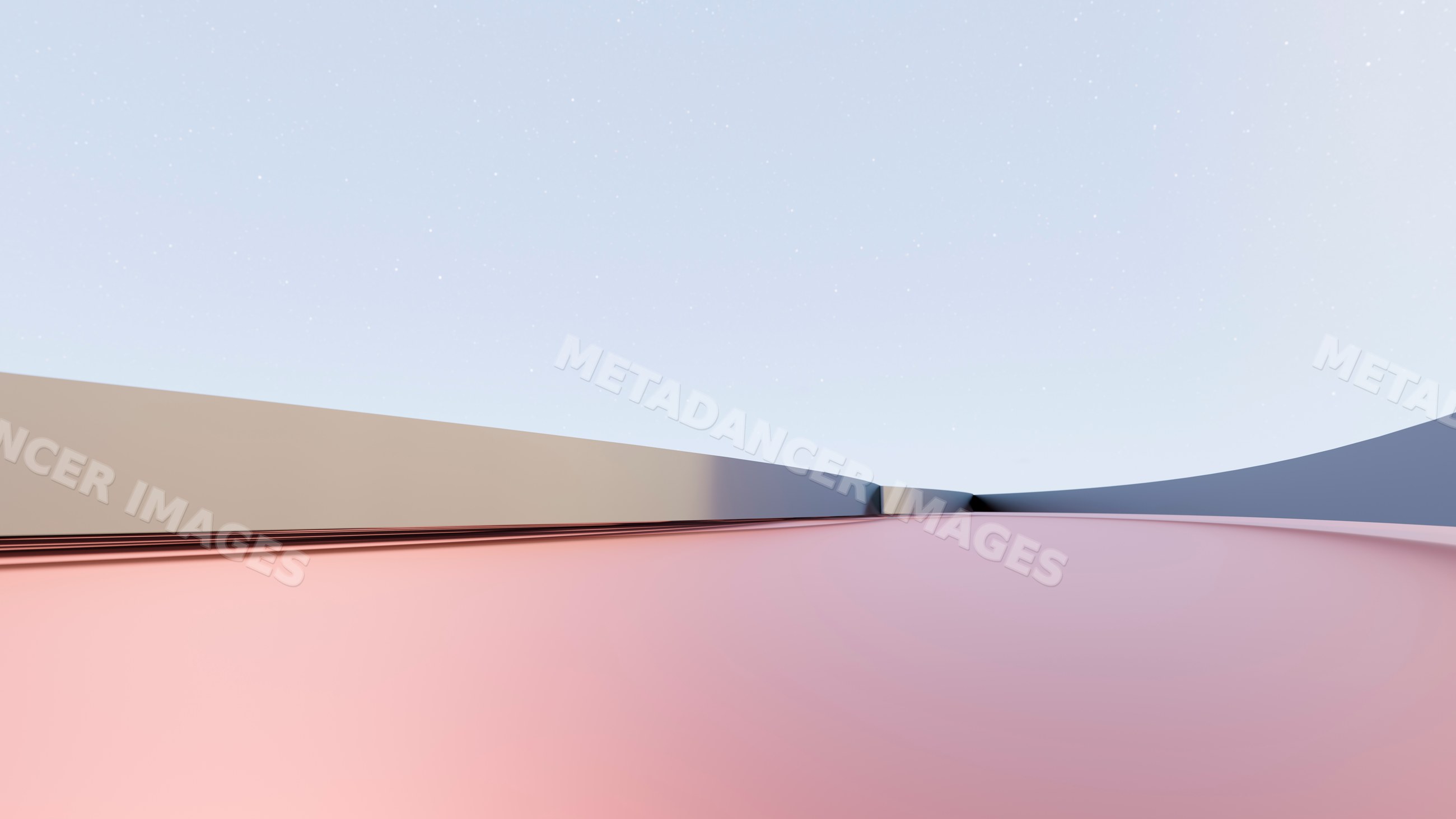 Abstract minimalistic architectural scene with smooth curved walls