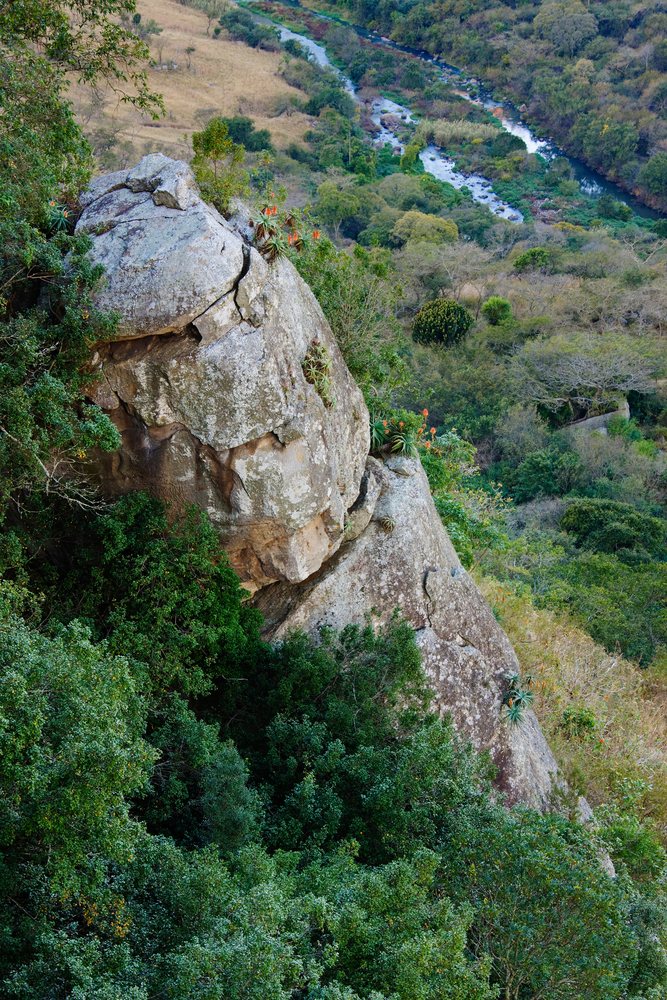Rock formation and river landscape, kwazulu natal