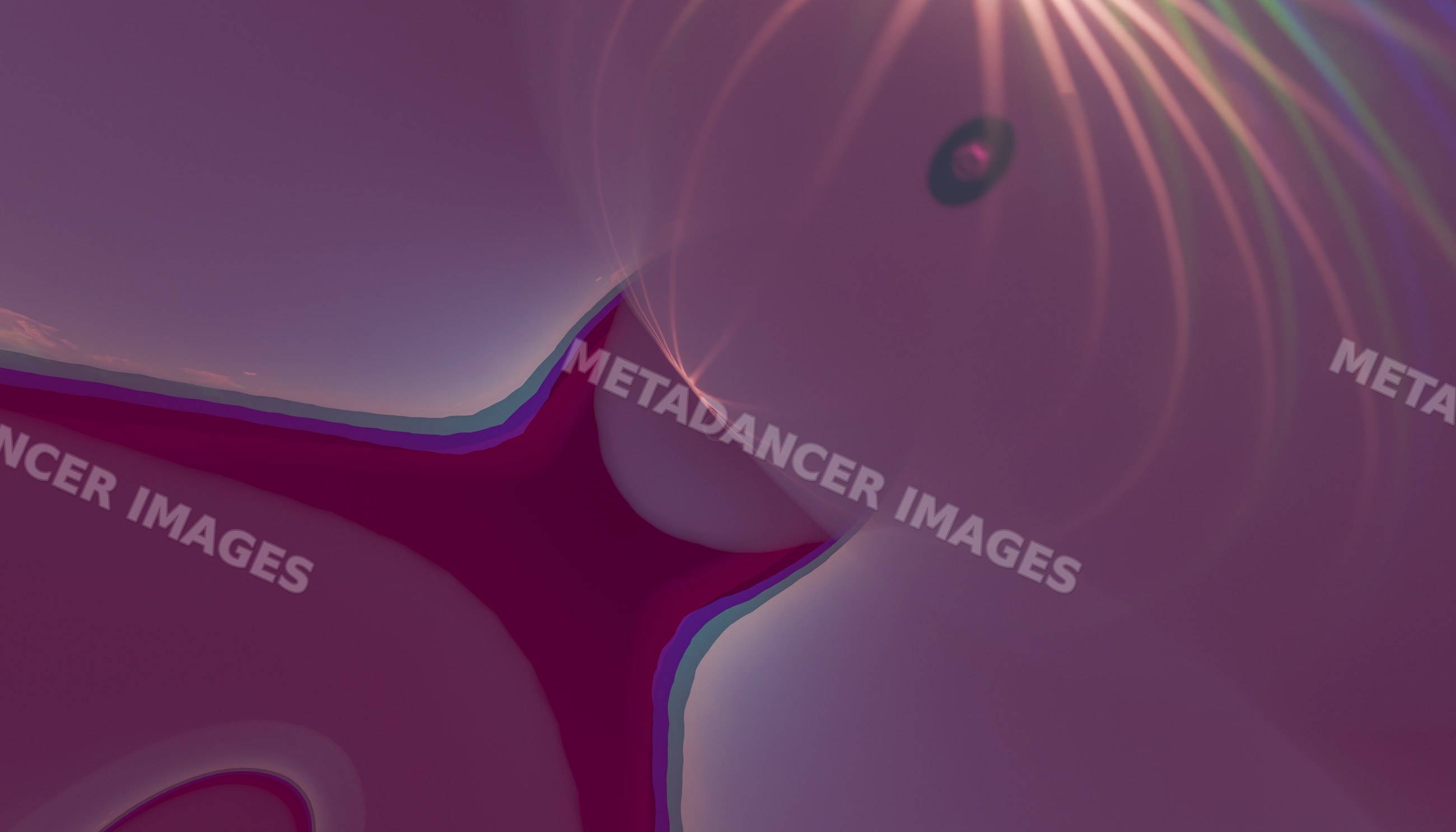 Abstract digital art with glowing purple spheres and smooth curves