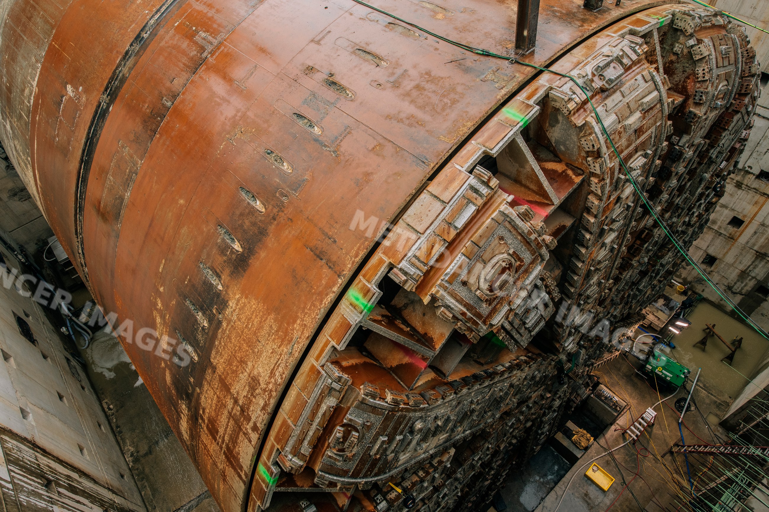 Tunnel boring machine drilling a tunnel during construction