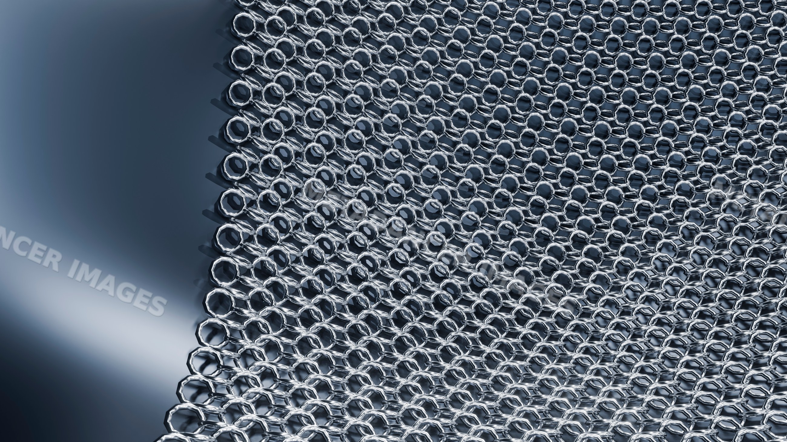 Close-up of hexagonal metal nuts pattern on metallic surface