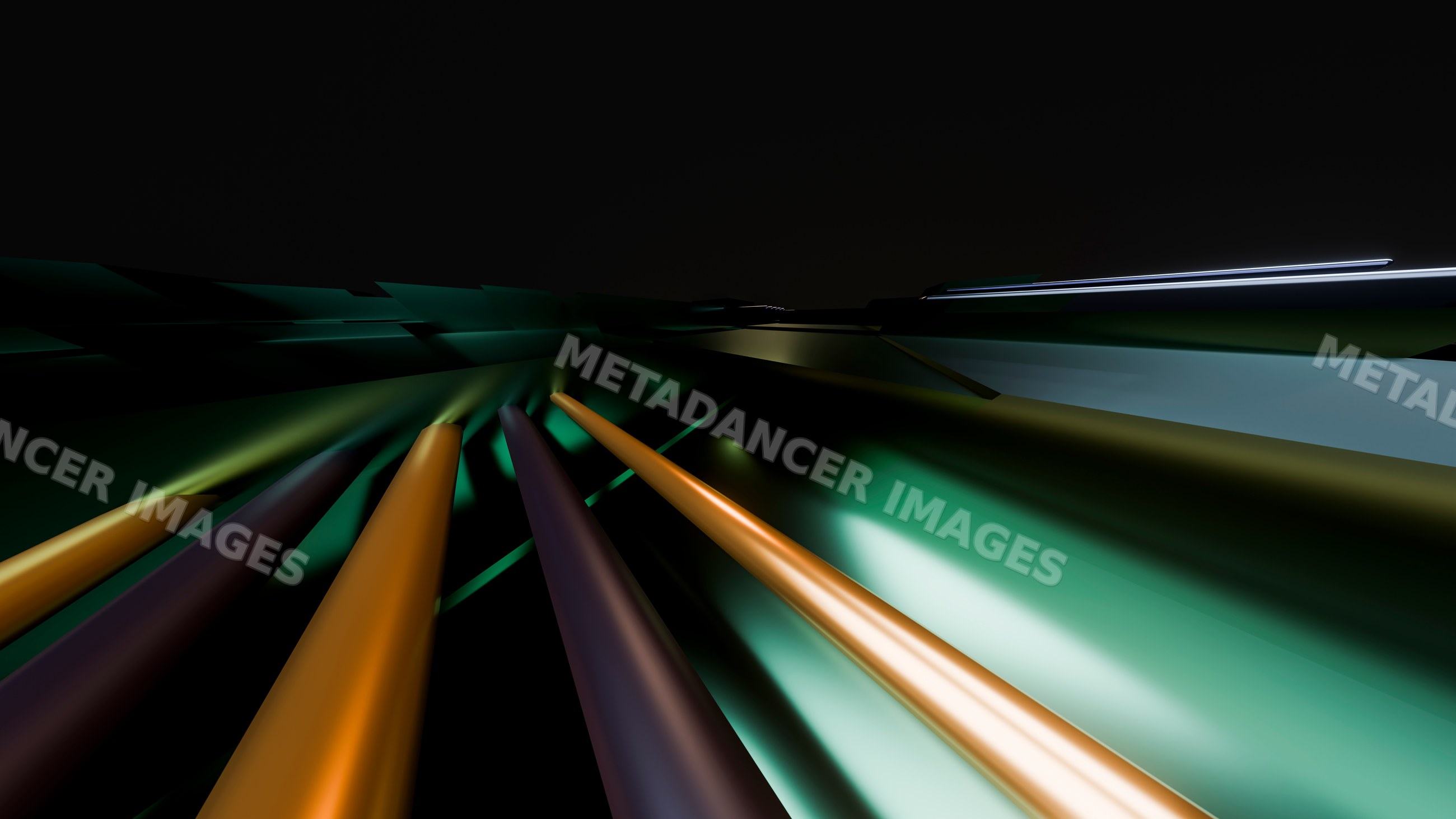 Abstract digital artwork with glowing futuristic light lines