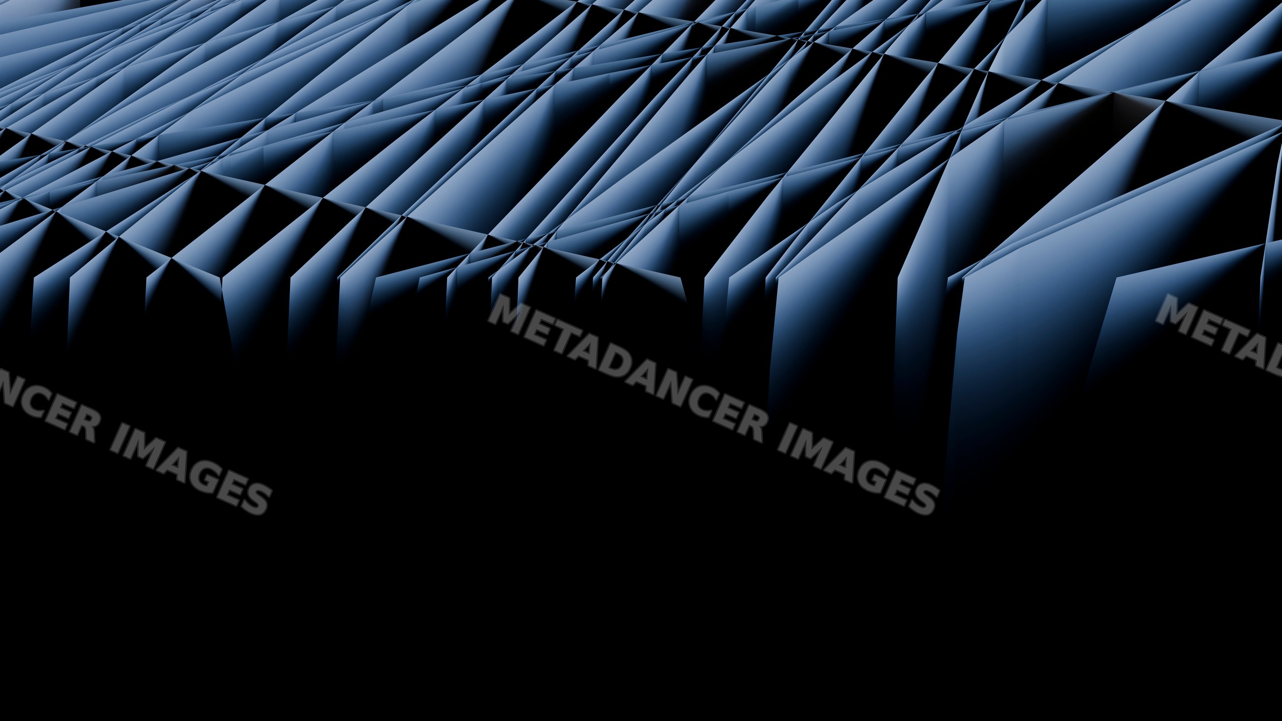 Abstract geometric pattern with blue triangular shapes and dark