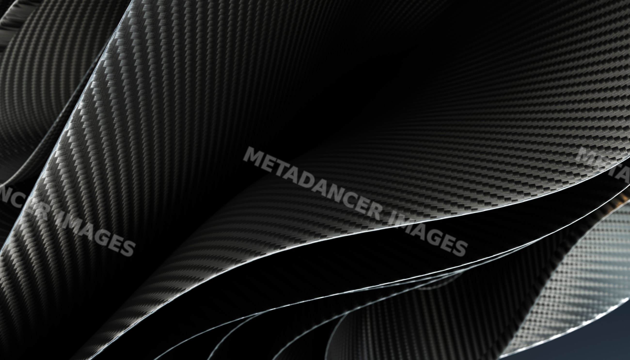 Closeup of folded carbon fiber sheets with woven texture
