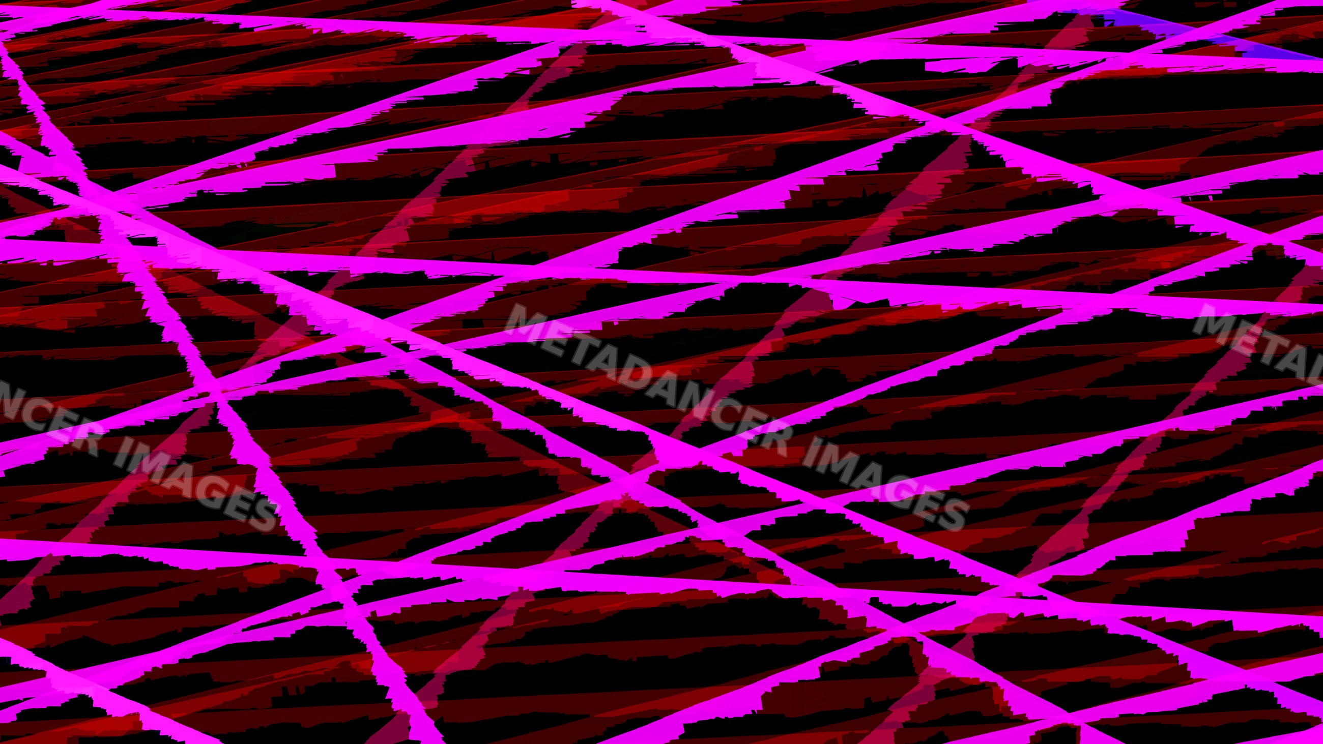 Abstract digital artwork with pink and red diagonal lines on dark