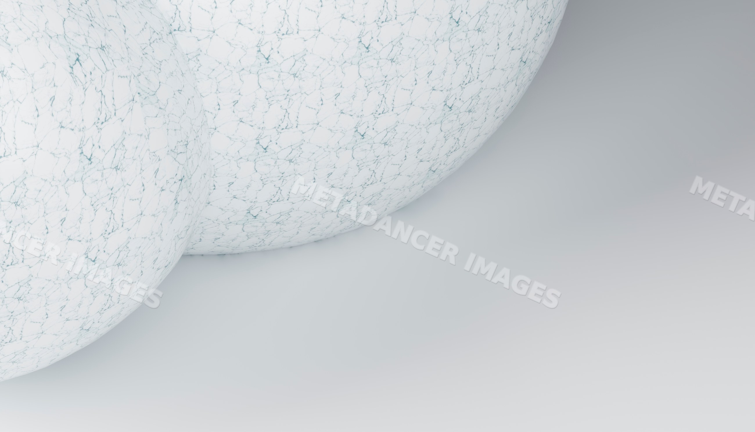 Close-up digital illustration of white marble spheres with smooth