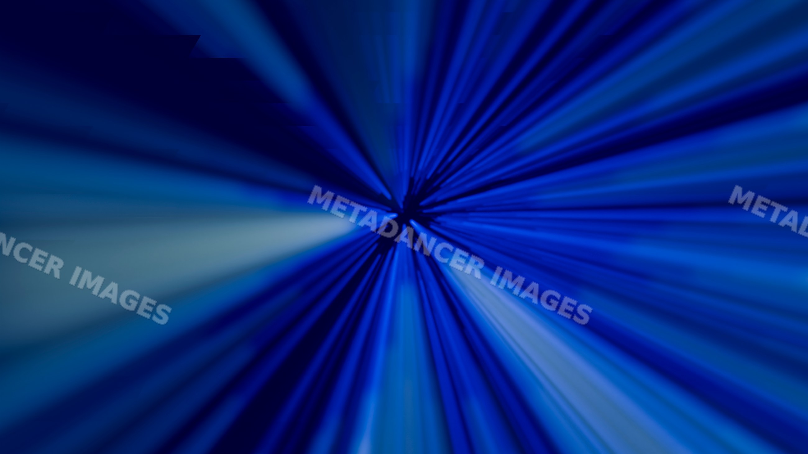 Blue light rays radiating in an abstract beam pattern