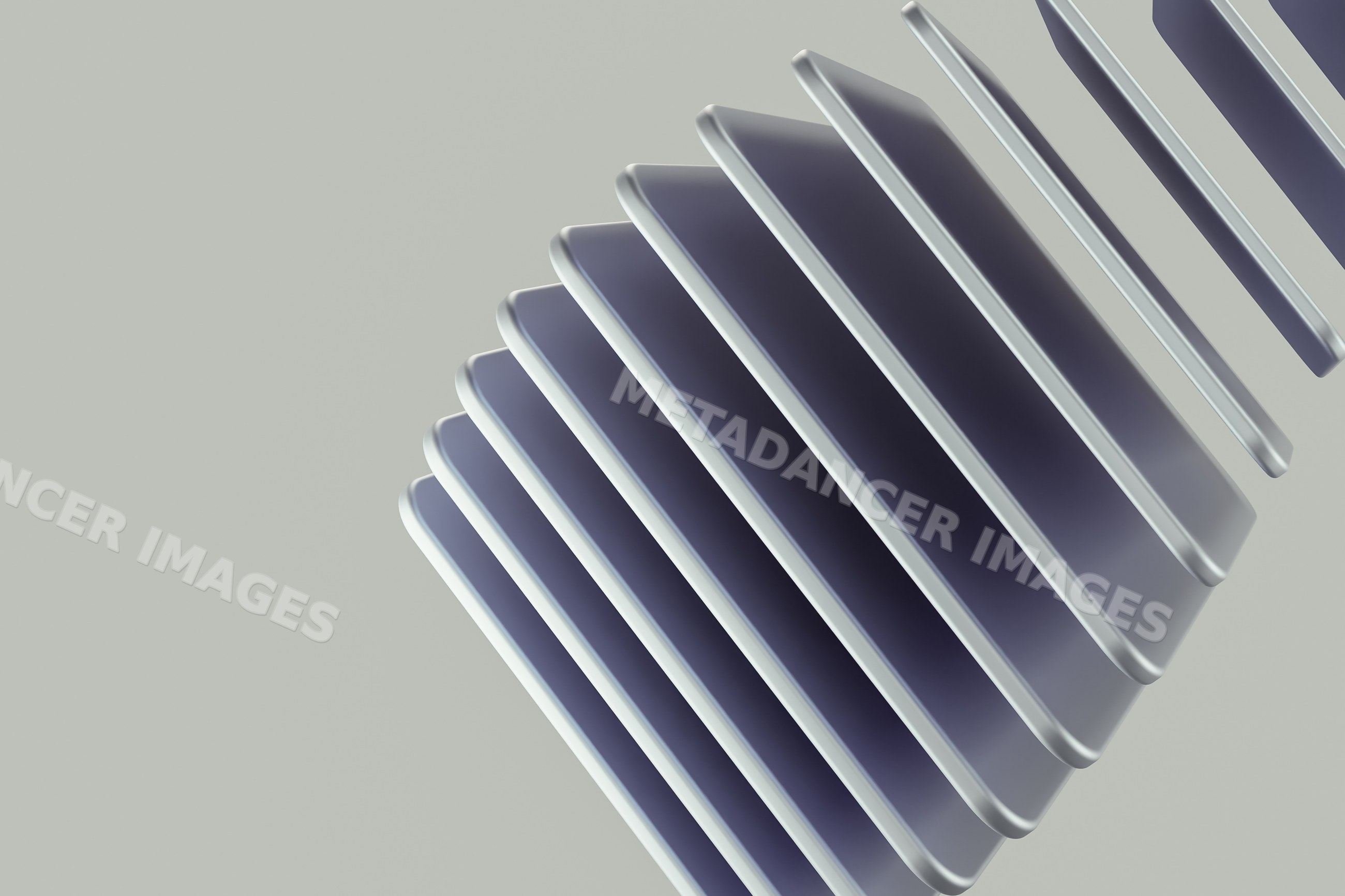 Abstract 3d render of smooth layered curved shapes with gradient