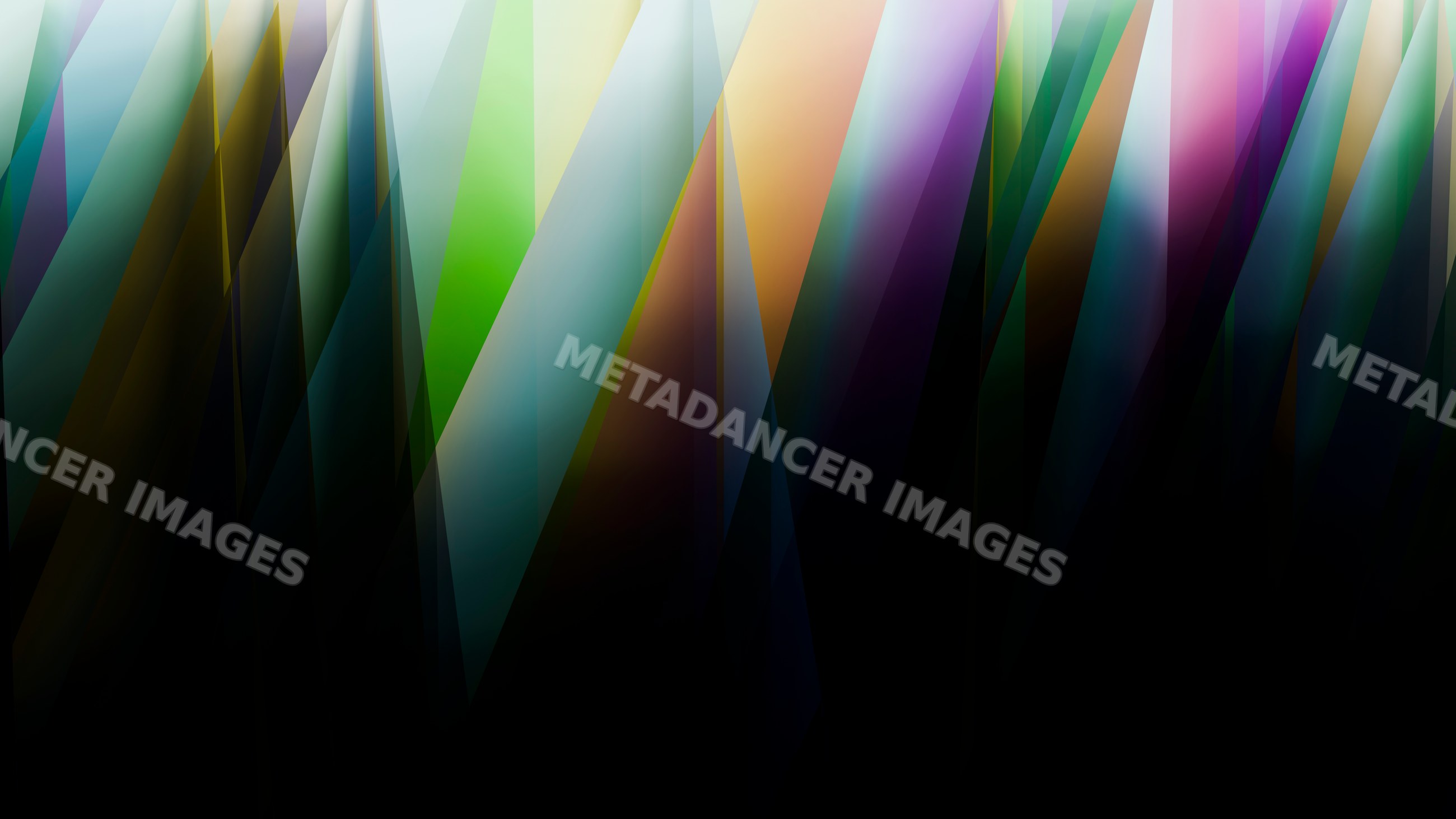 Abstract colorful overlapping geometric shapes on dark background