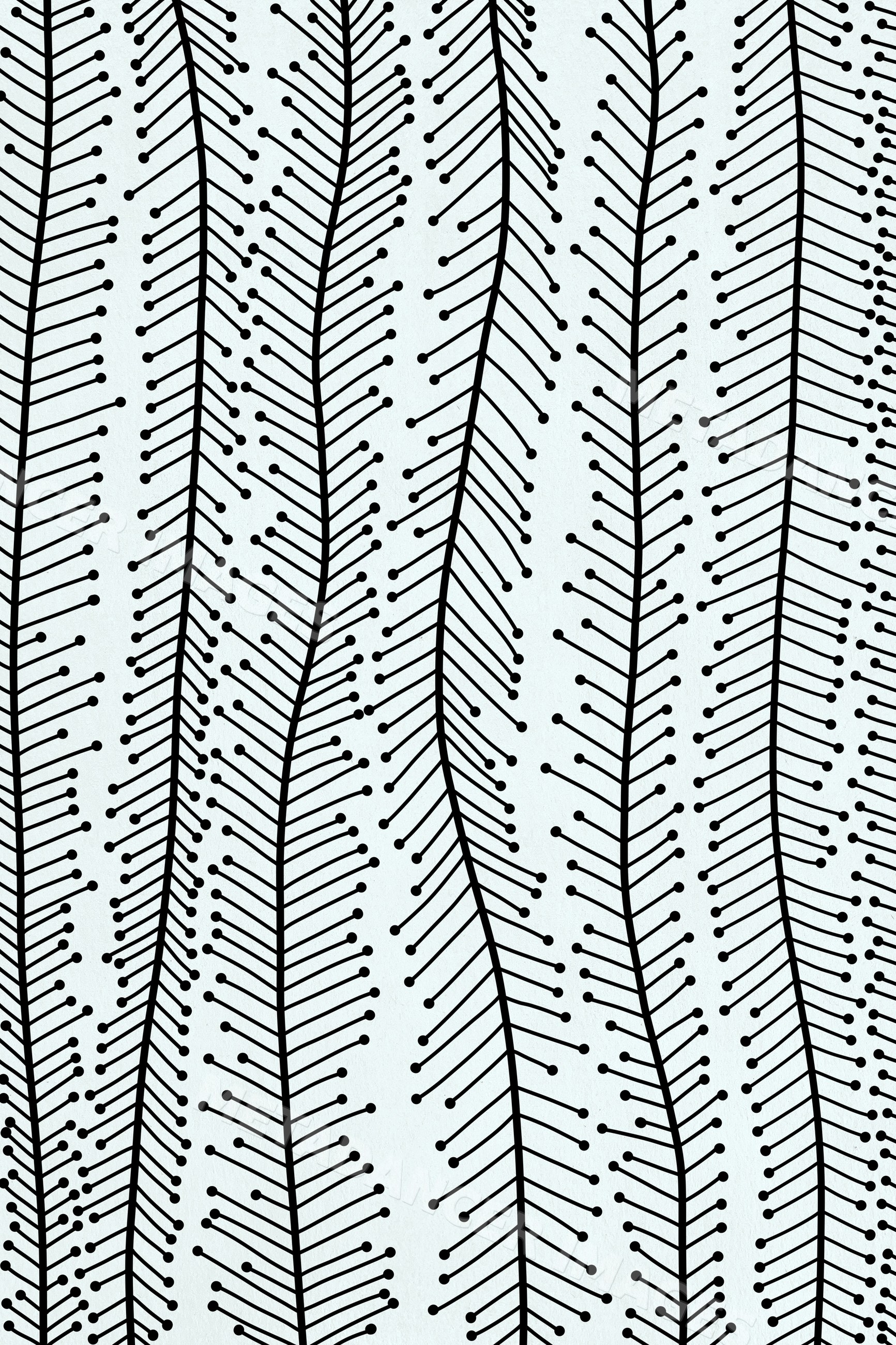 Abstract illustration of wavy Black linear pattern with dot accents