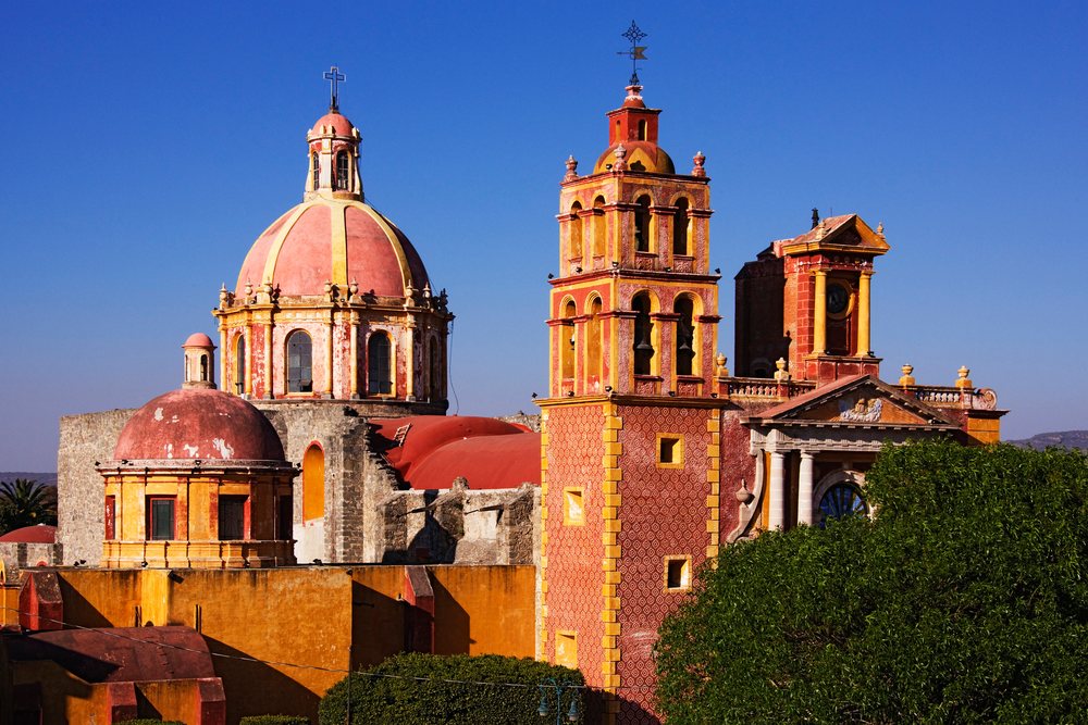 Santa maria de la asuncion church with domes, queretaro, mexico