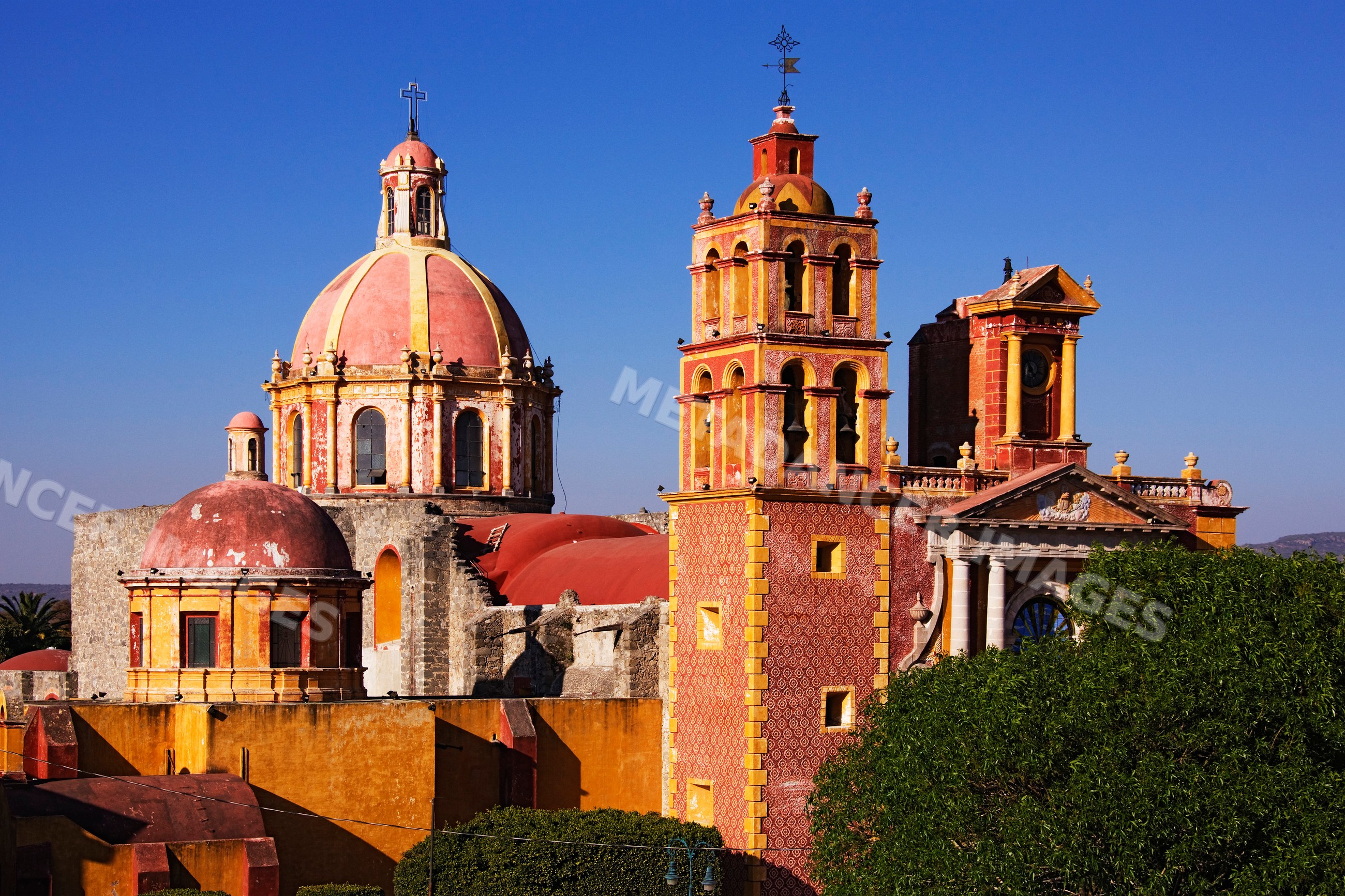 Santa maria de la asuncion church with domes, queretaro, mexico