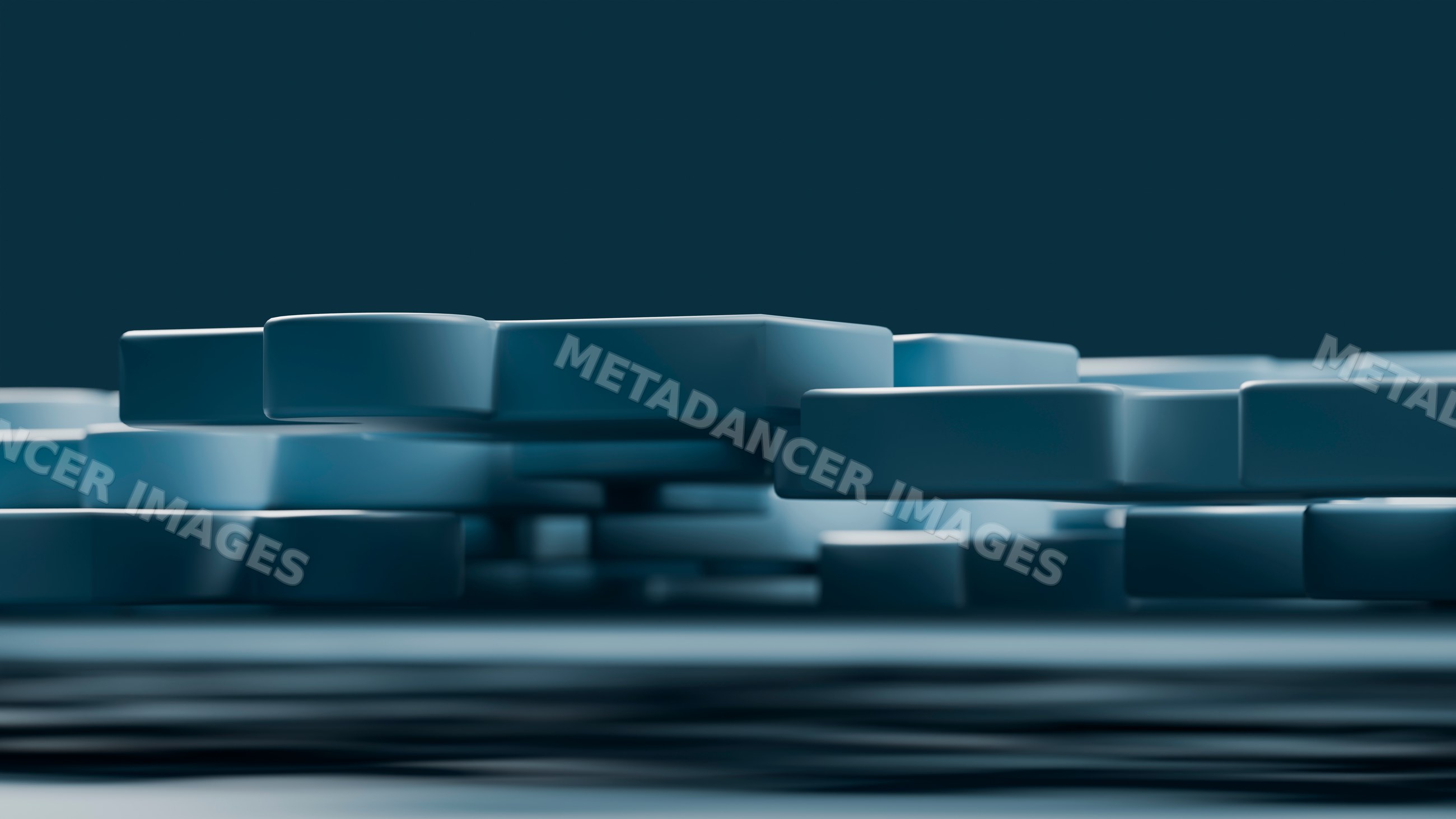 Abstract blue geometric shapes stacked