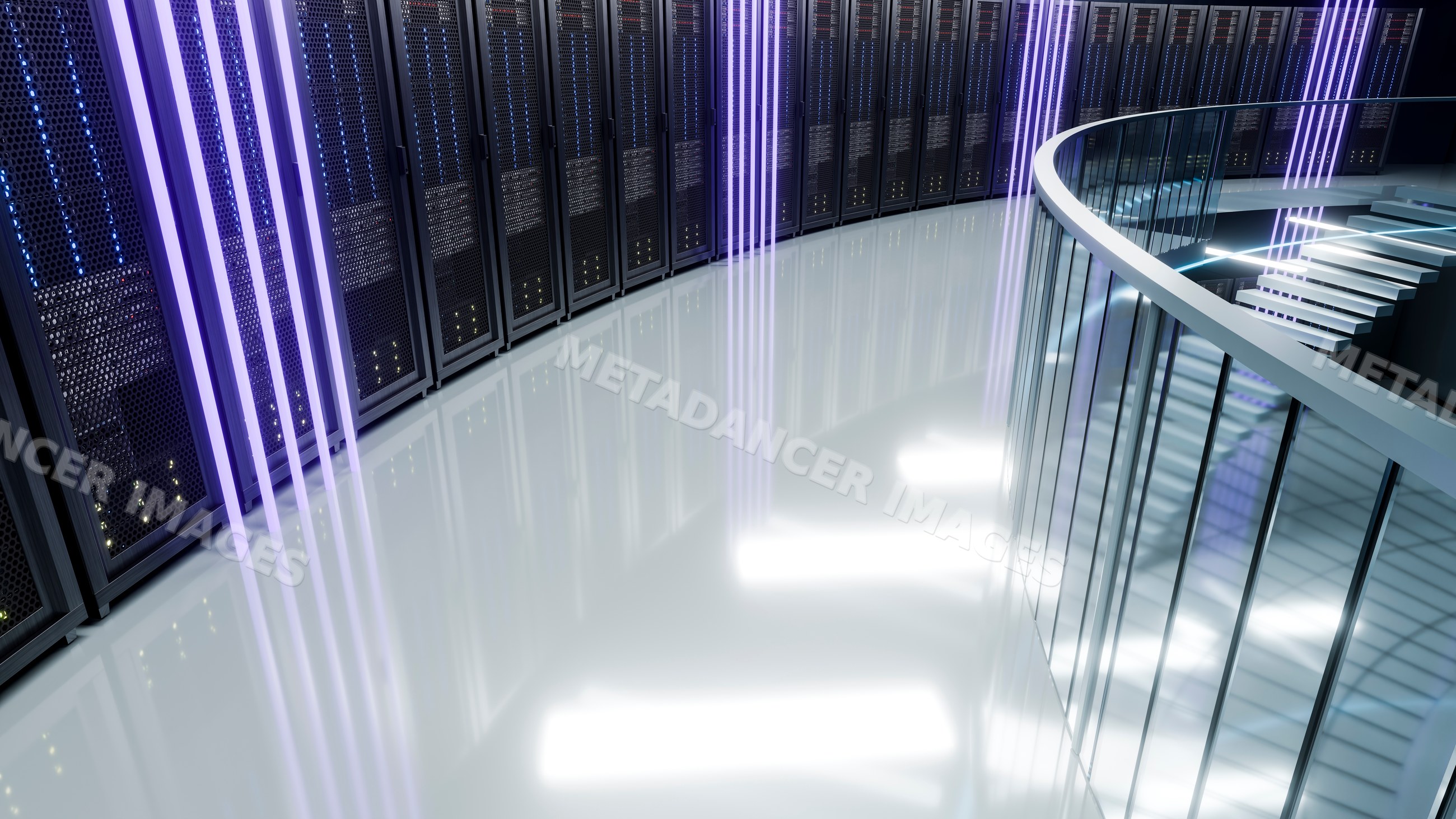 Modern data center interior