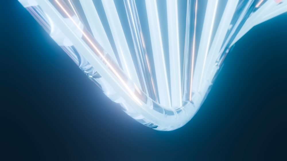 Curved glowing glass tubes abstract digital illustration
