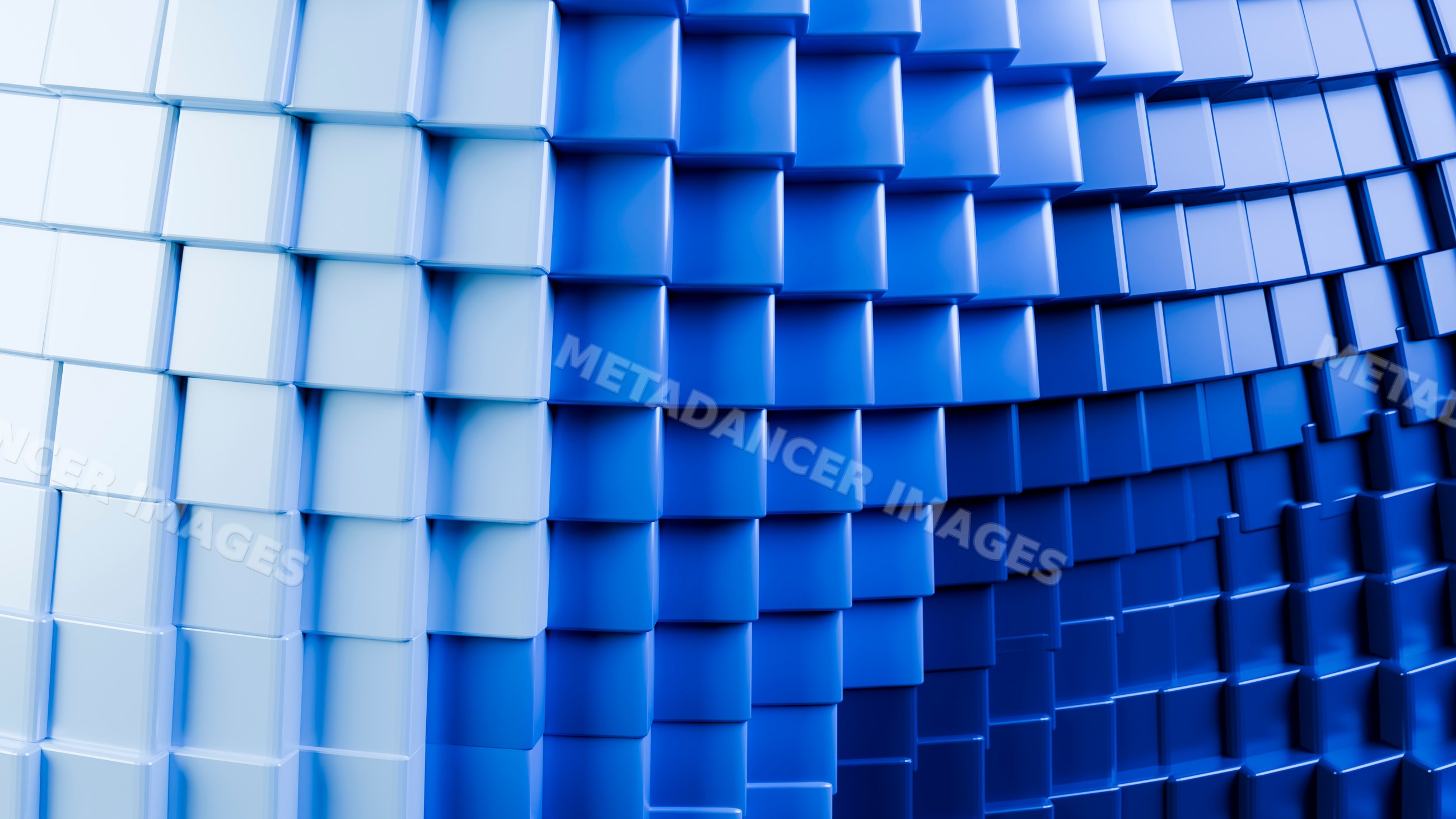 Abstract 3d blue square tile pattern in geometric arrangement