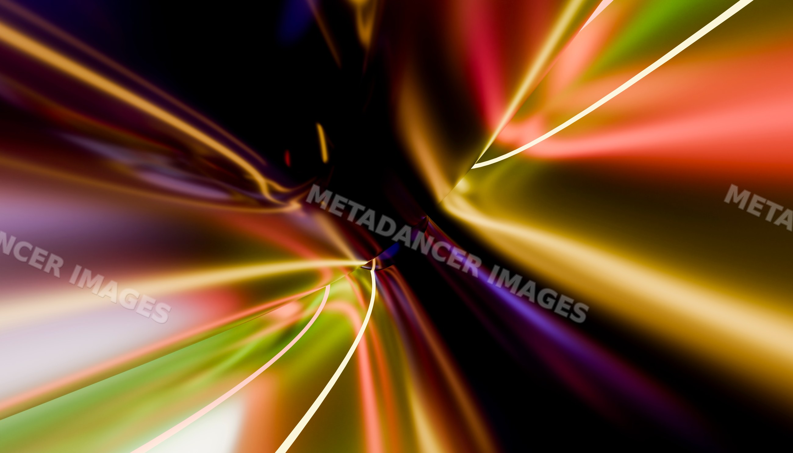 Abstract colorful streaks and dynamic light trails on Black background